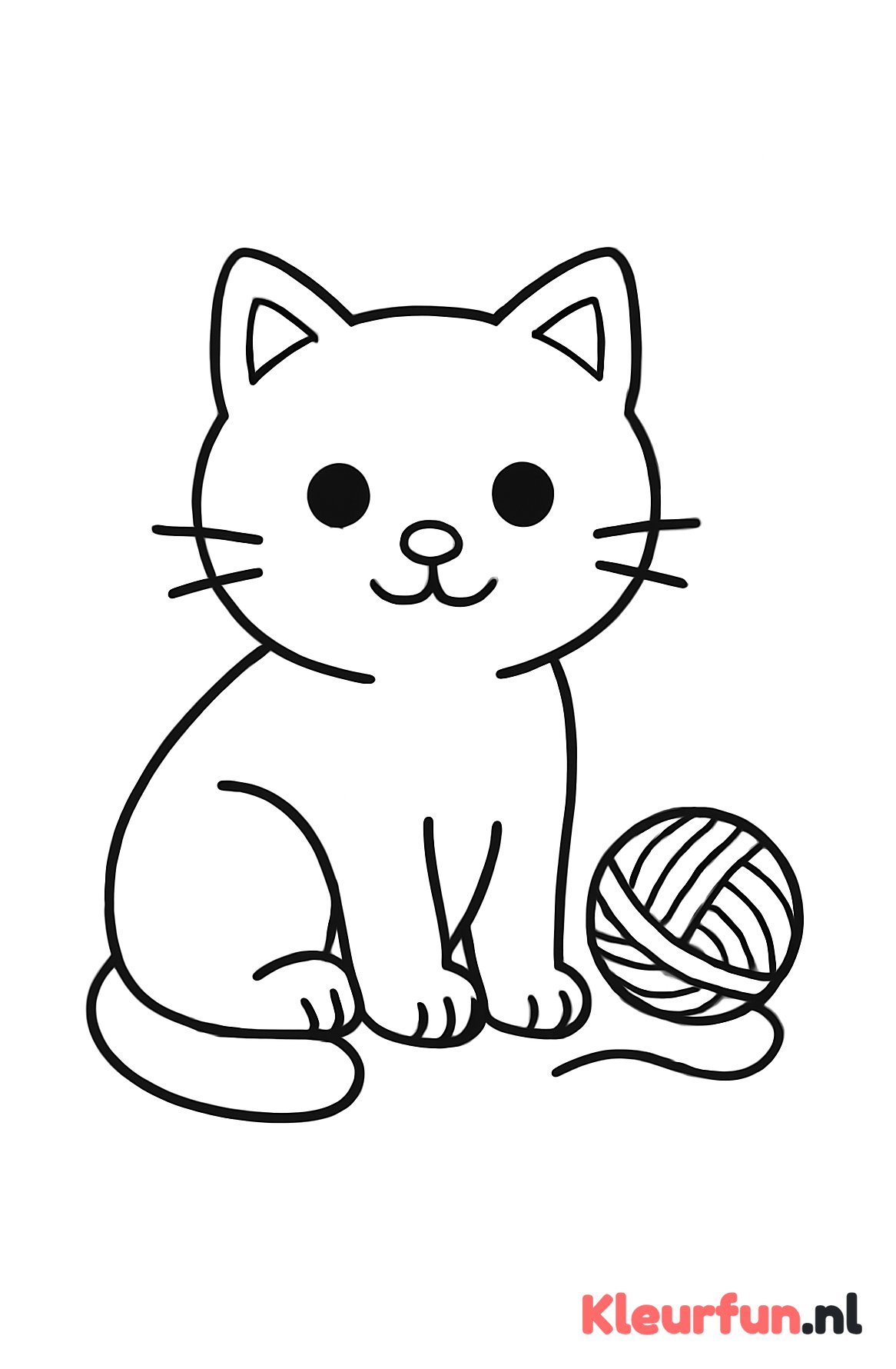 Kat met bolletje wol