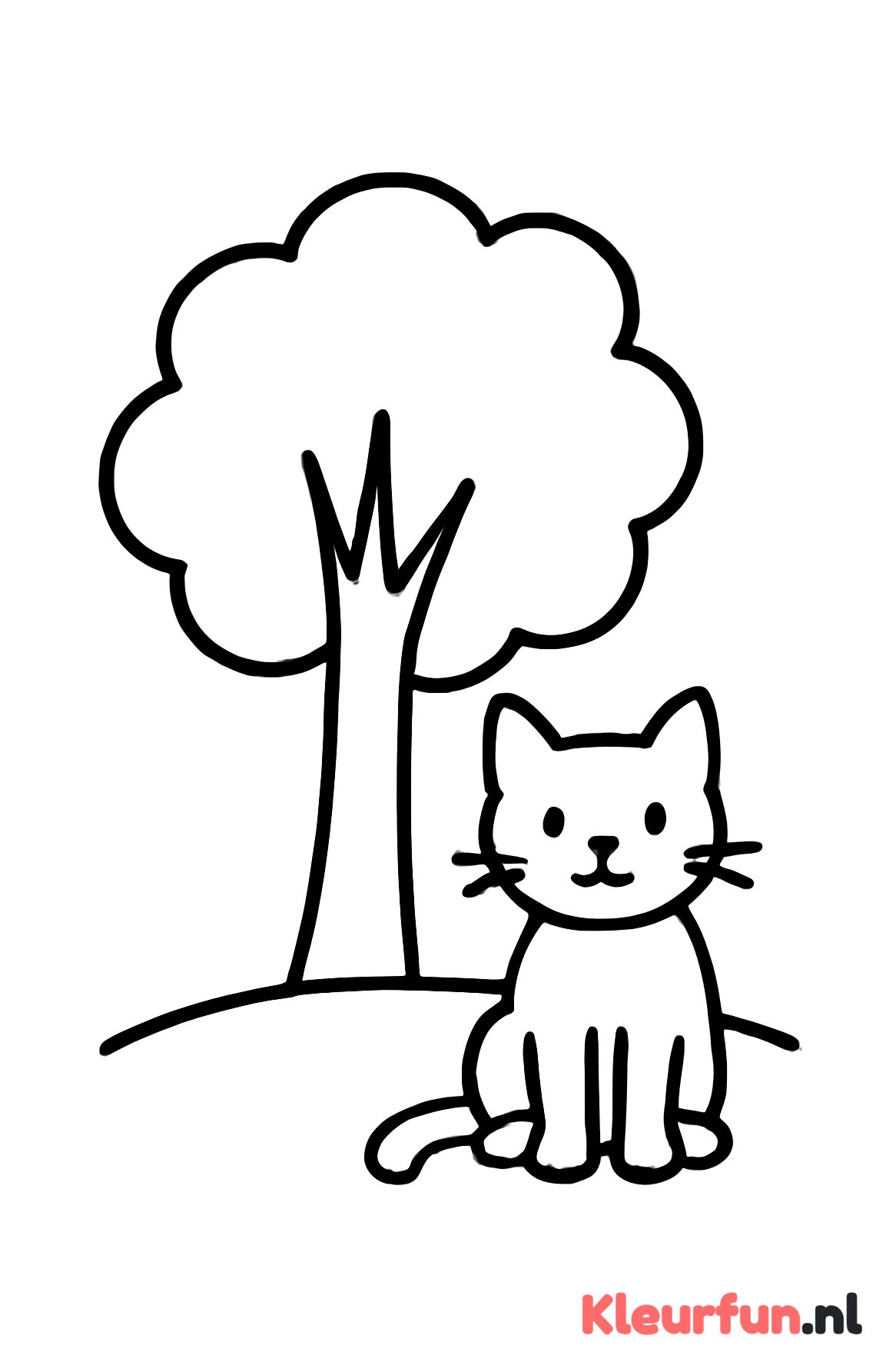 Kat onder boom