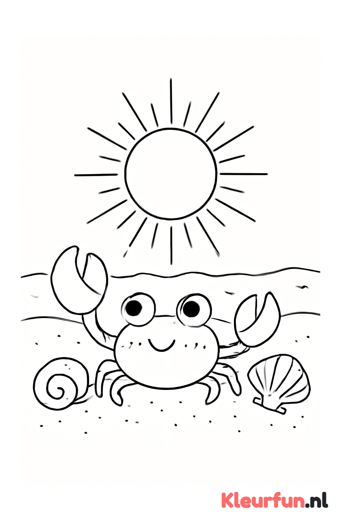 Krab op het strand