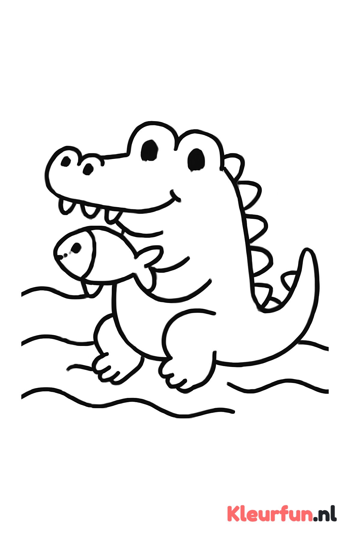 Krokodil met vis
