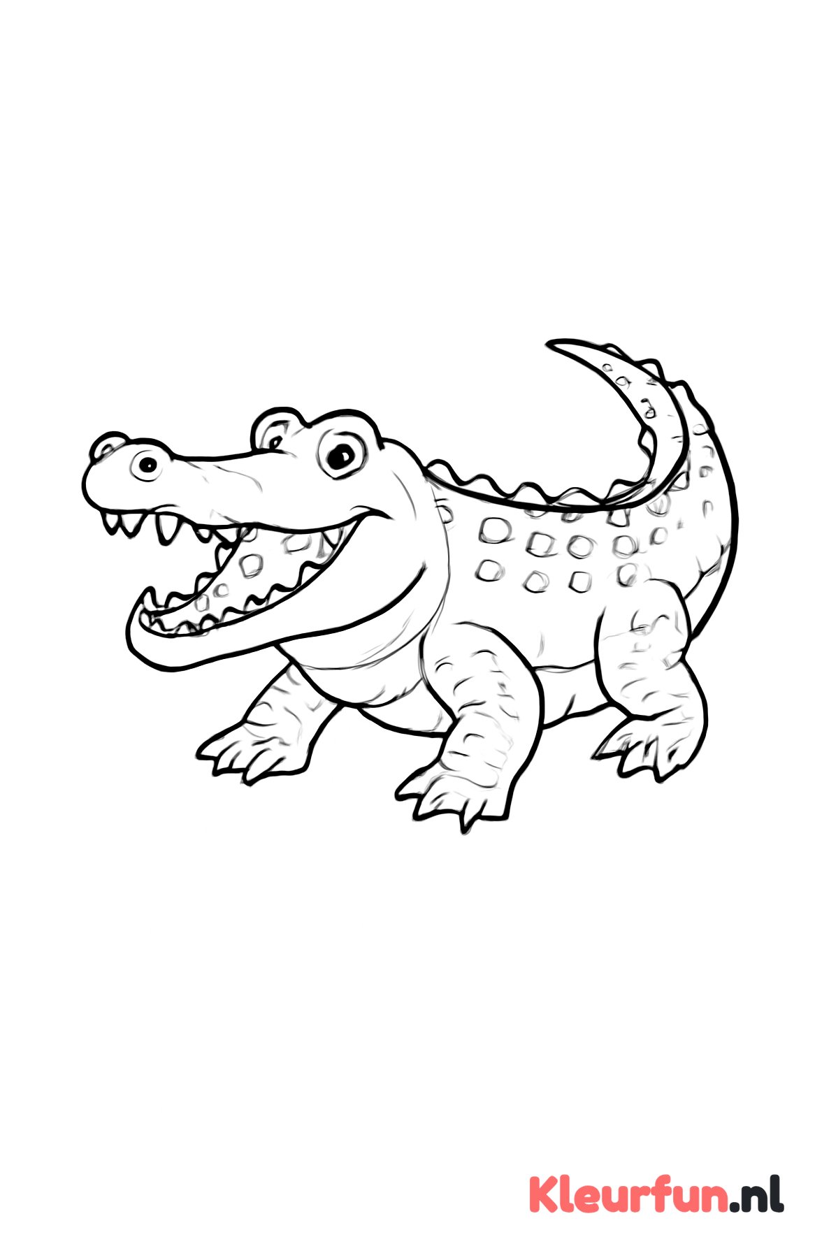 Krokodil toont zijn tanden