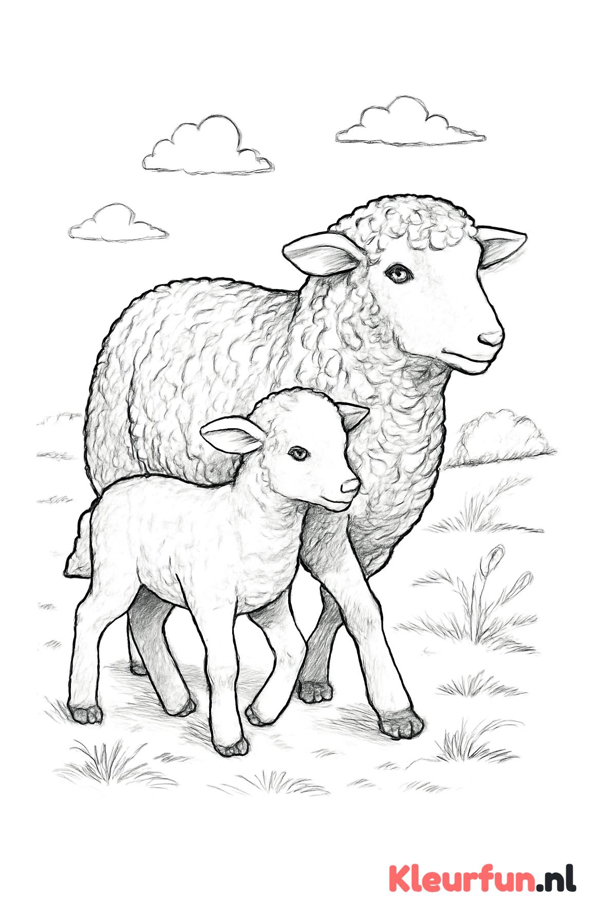 Lammetje met Moeder Schaap