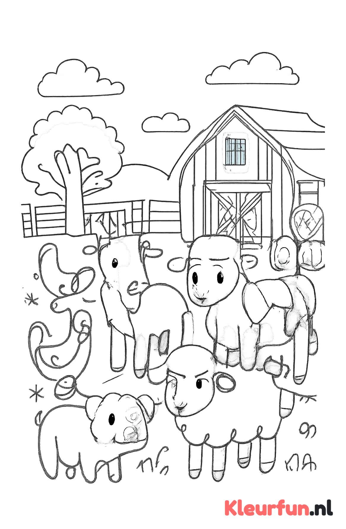 Levendige kinderboerderij met verschillende boerderijdieren