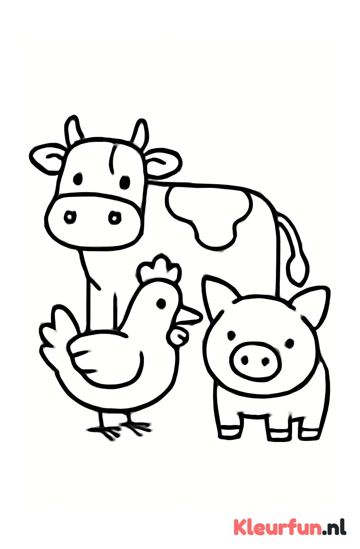 Meerdere boerderijdieren met grote vormen
