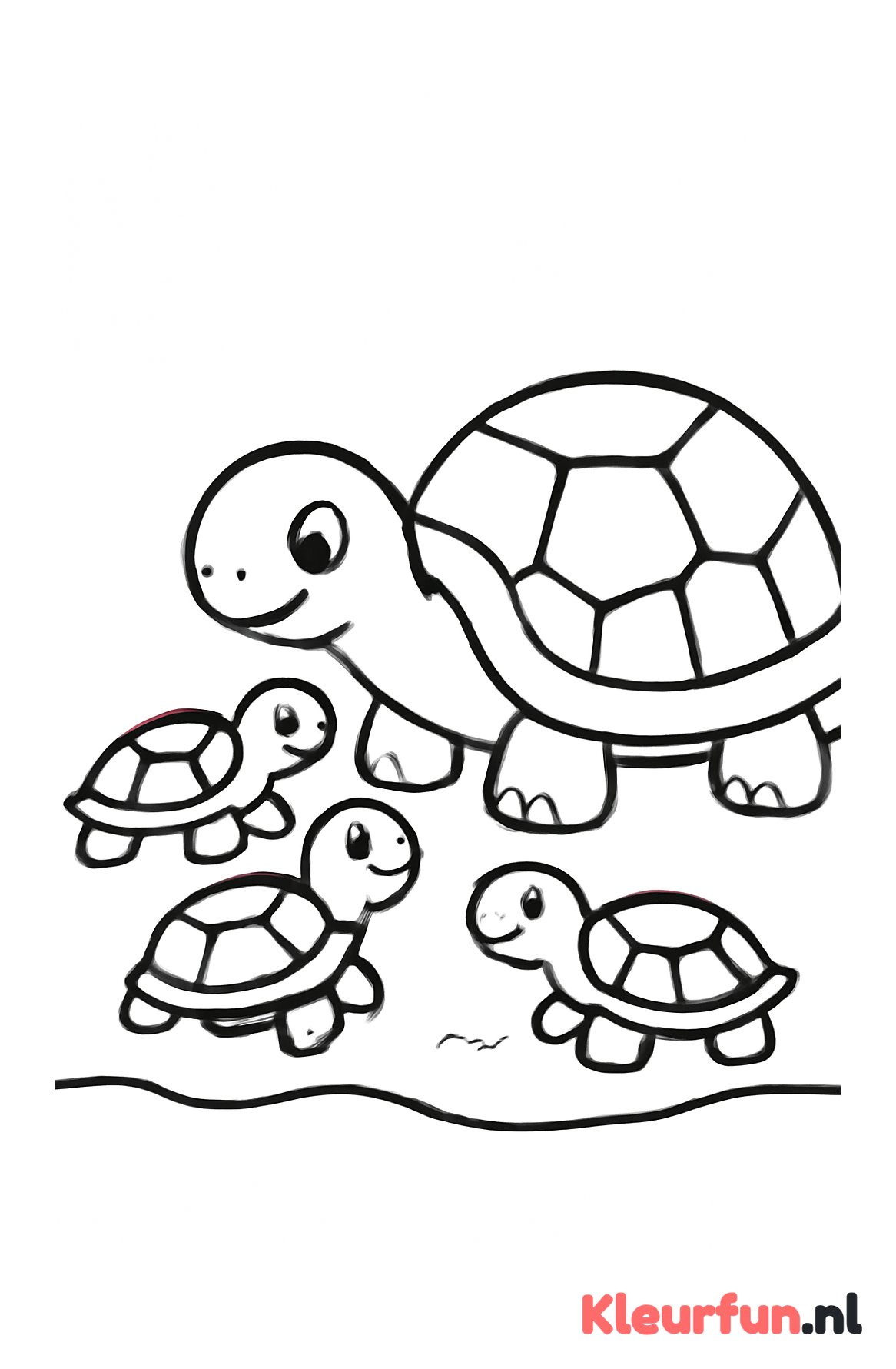 Moeder schildpad met baby’s