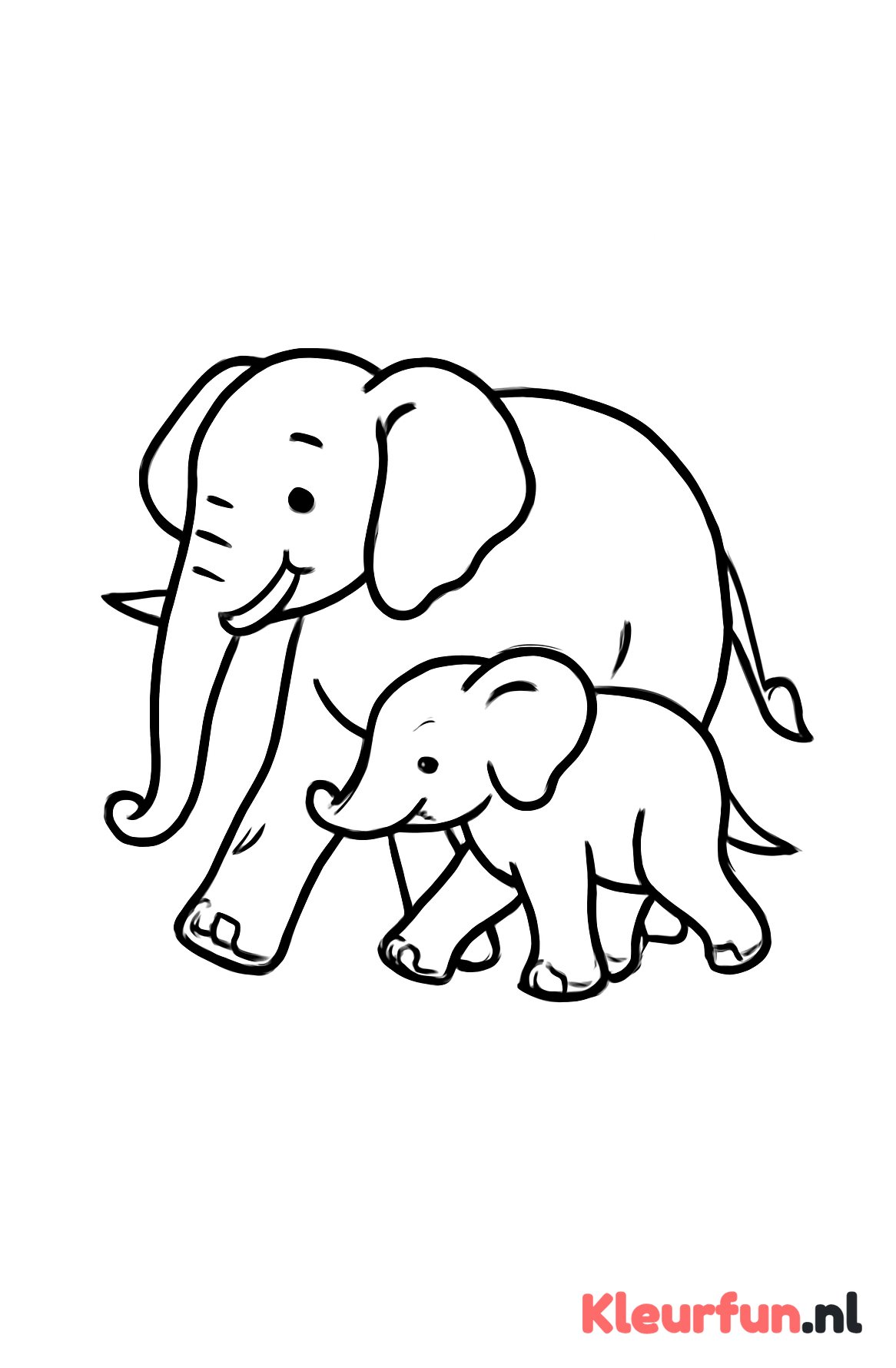 Moederolifant met kalfje