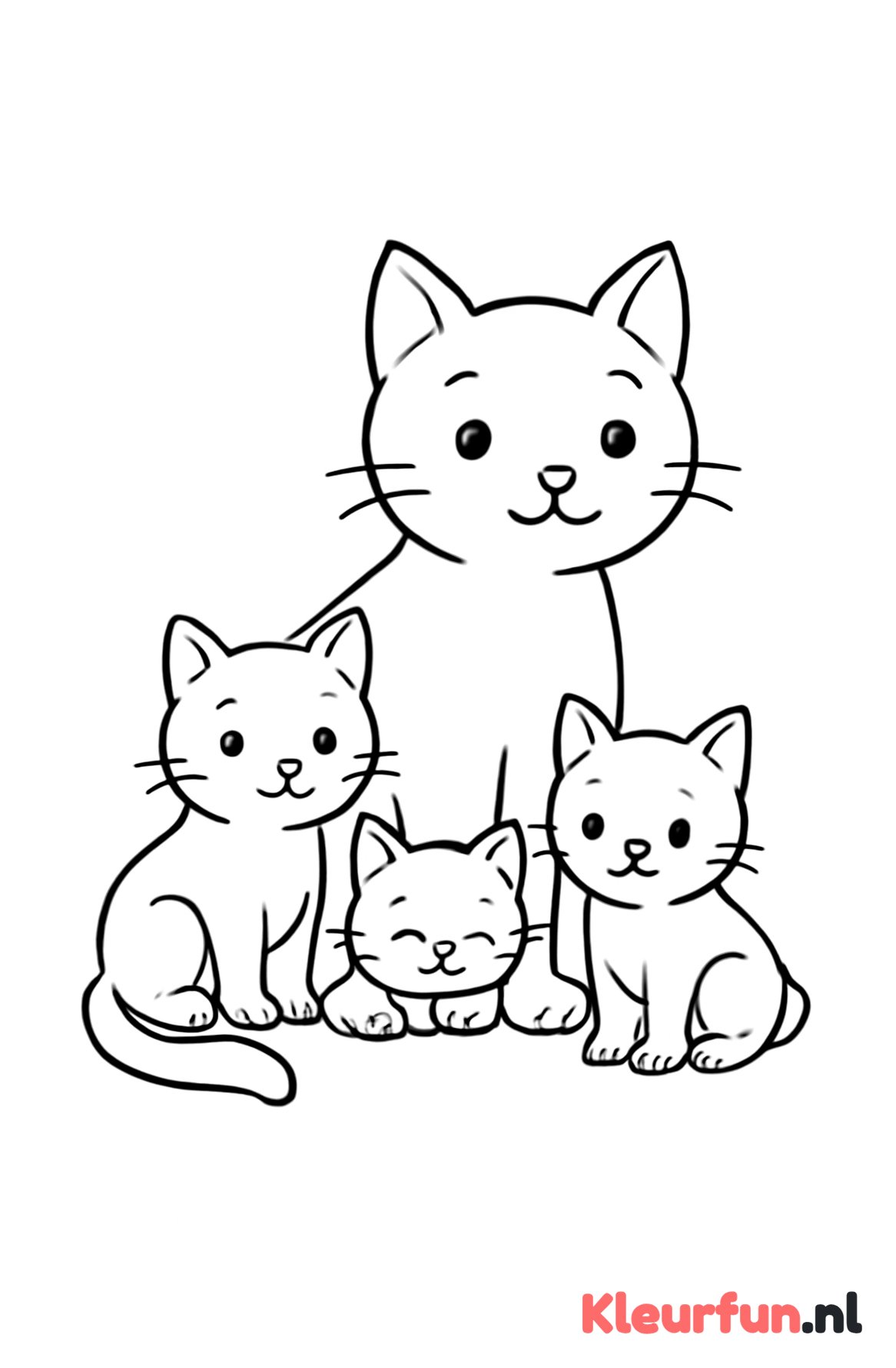 Moederkat met kittens