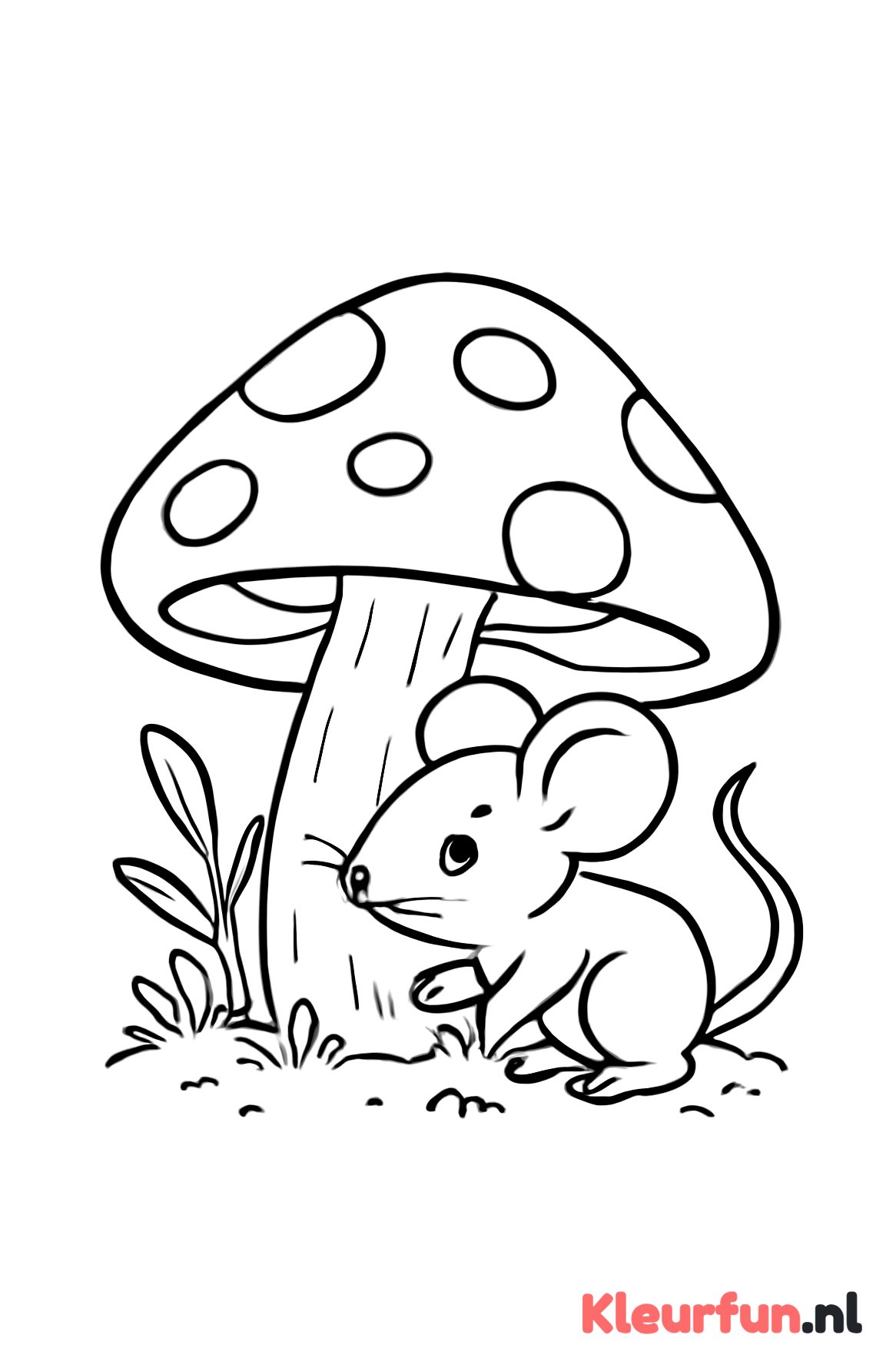 Muis onder de paddenstoel