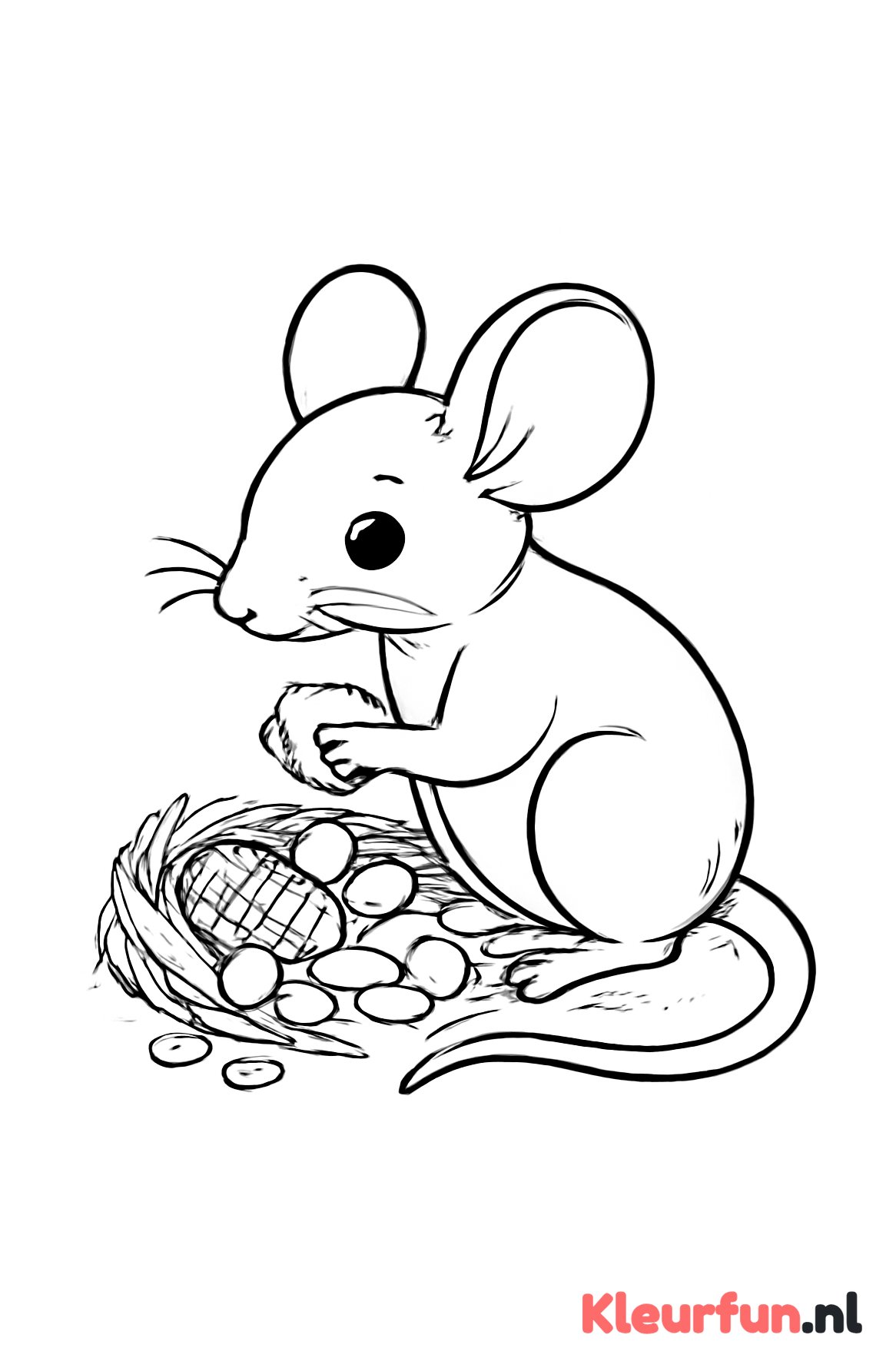 Muis in het nest