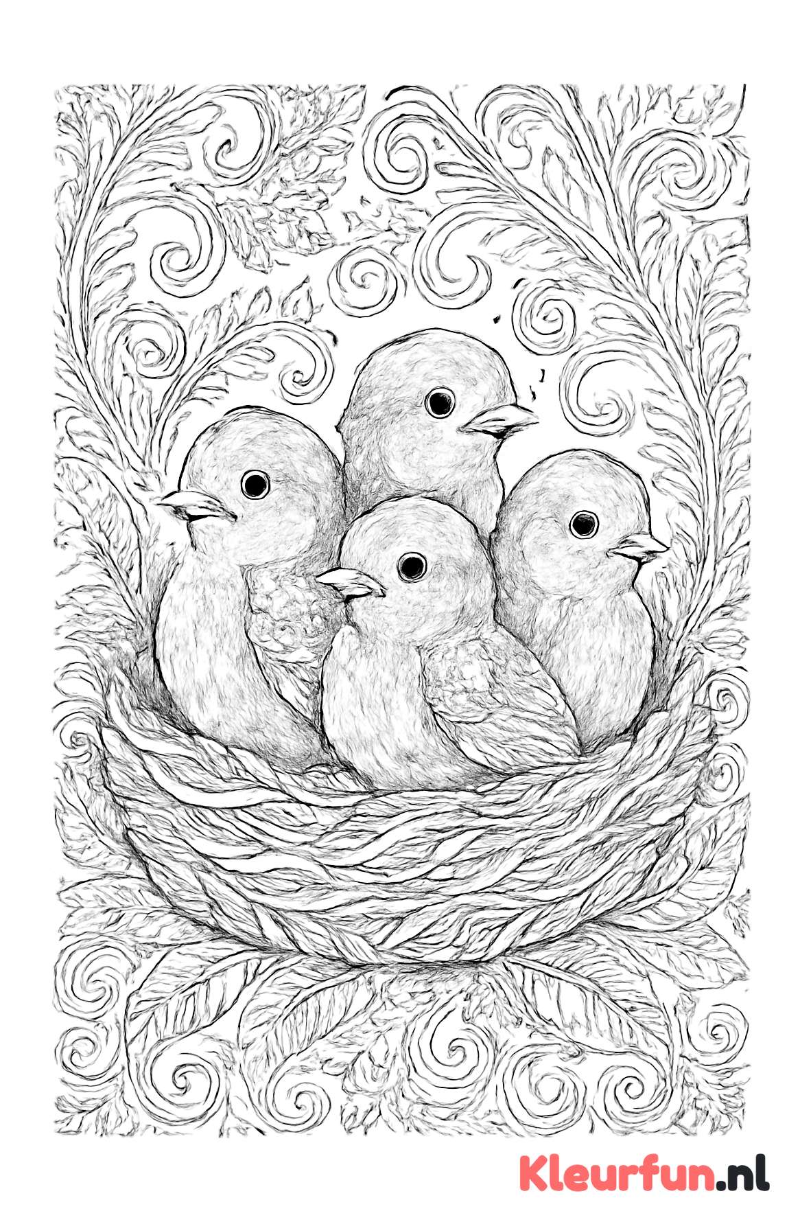 Nest met meerdere kuikentjes