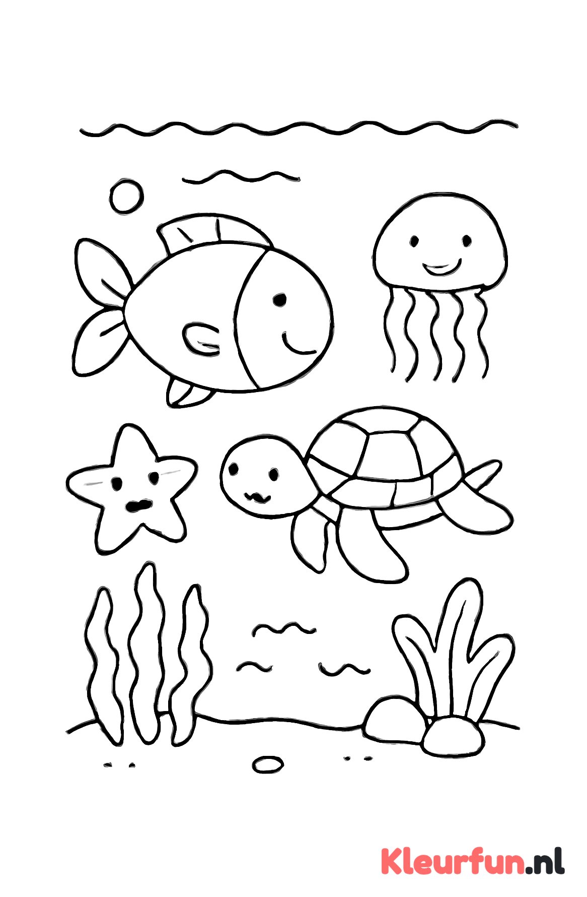 Vrolijke zeefiguren in de oceaan