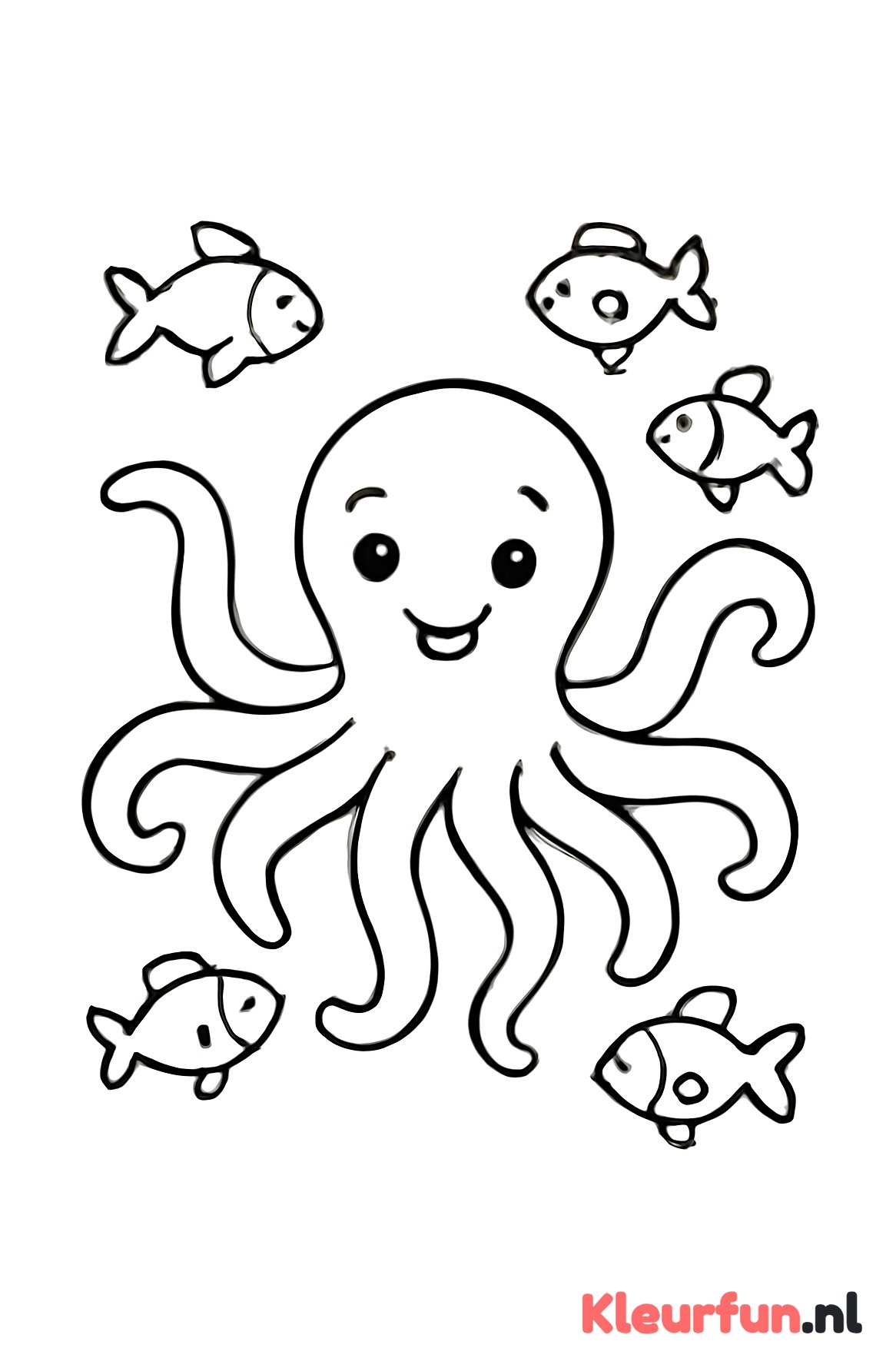 Octopus met visjes