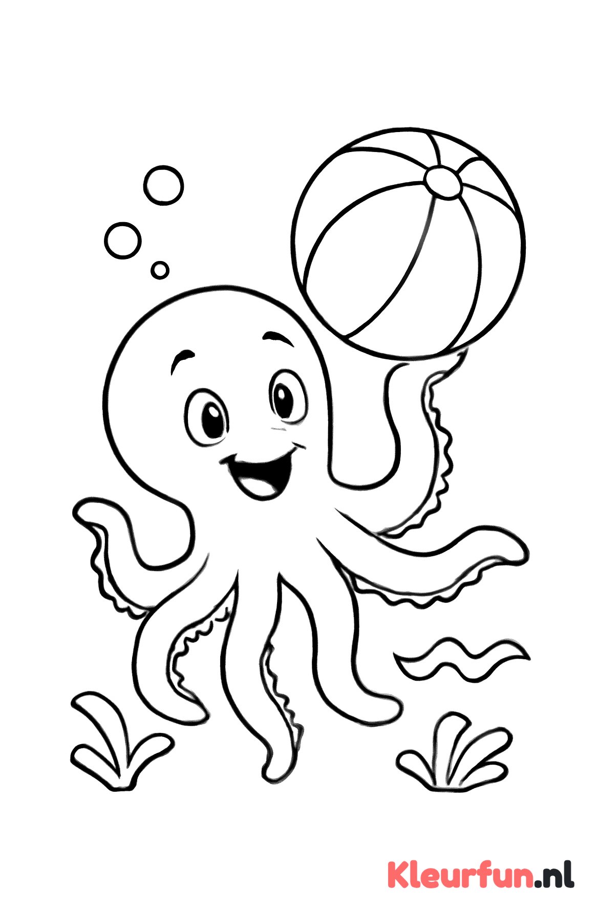 Octopus speelt met strandbal