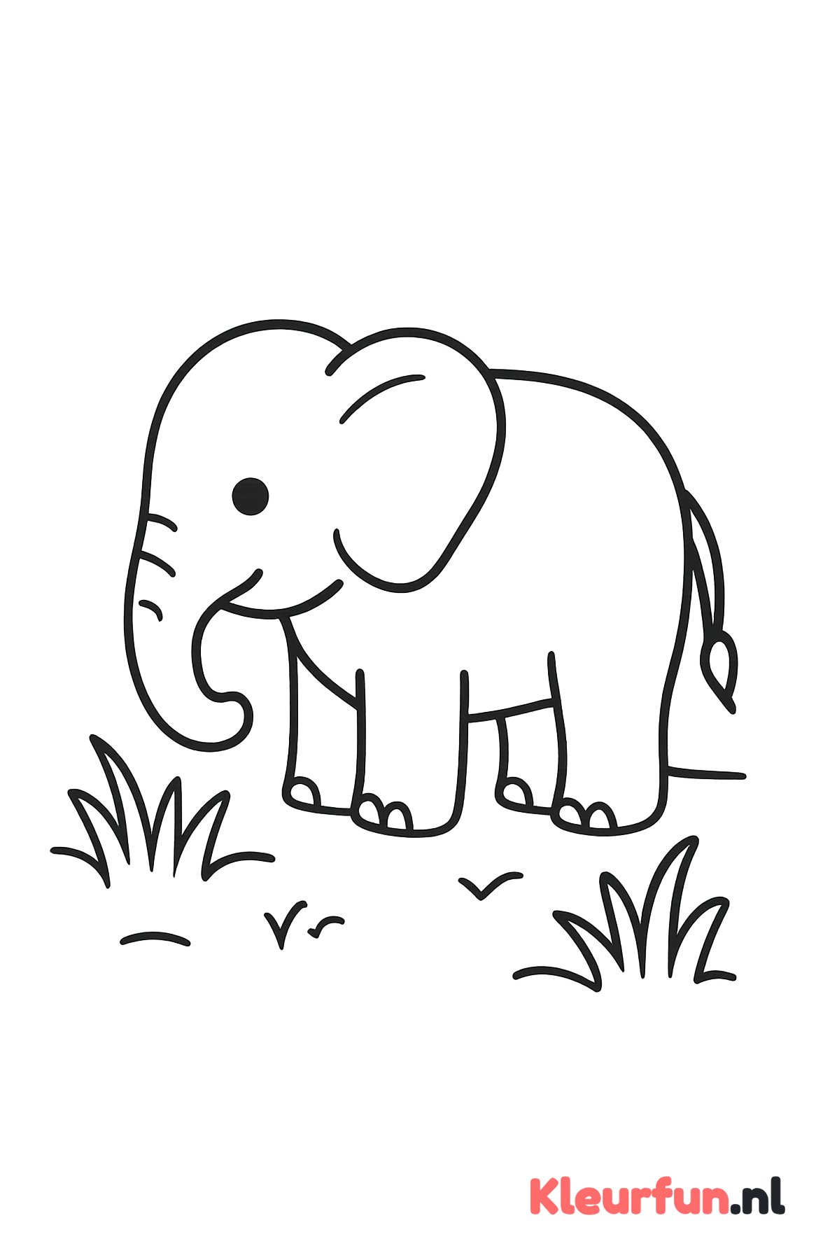 Olifant op grasveld