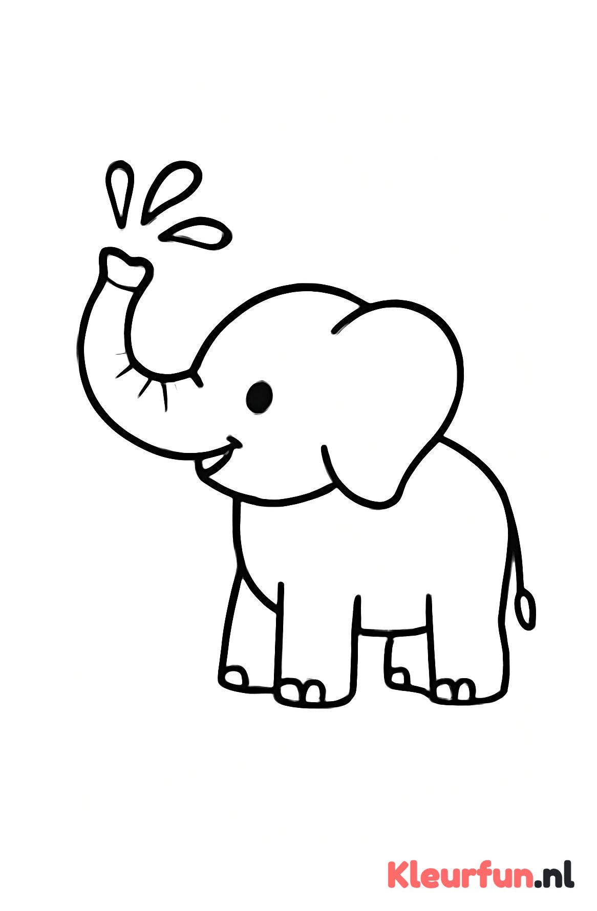 Olifant sproeit water