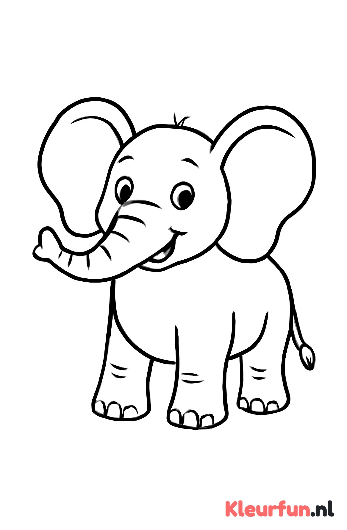 Olifant wappert met zijn oren