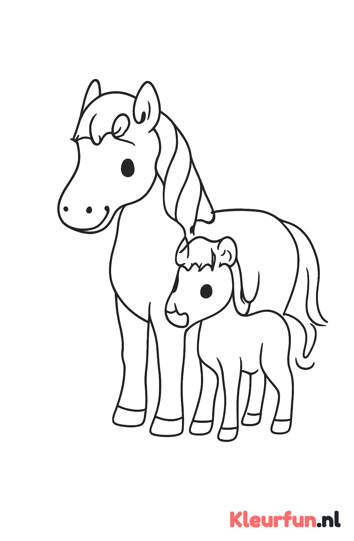 Paard en pony op de boerderij