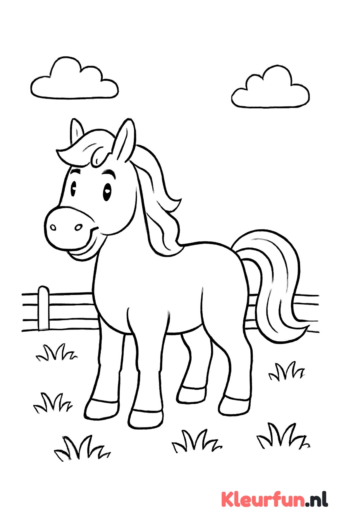 Paard in het weiland