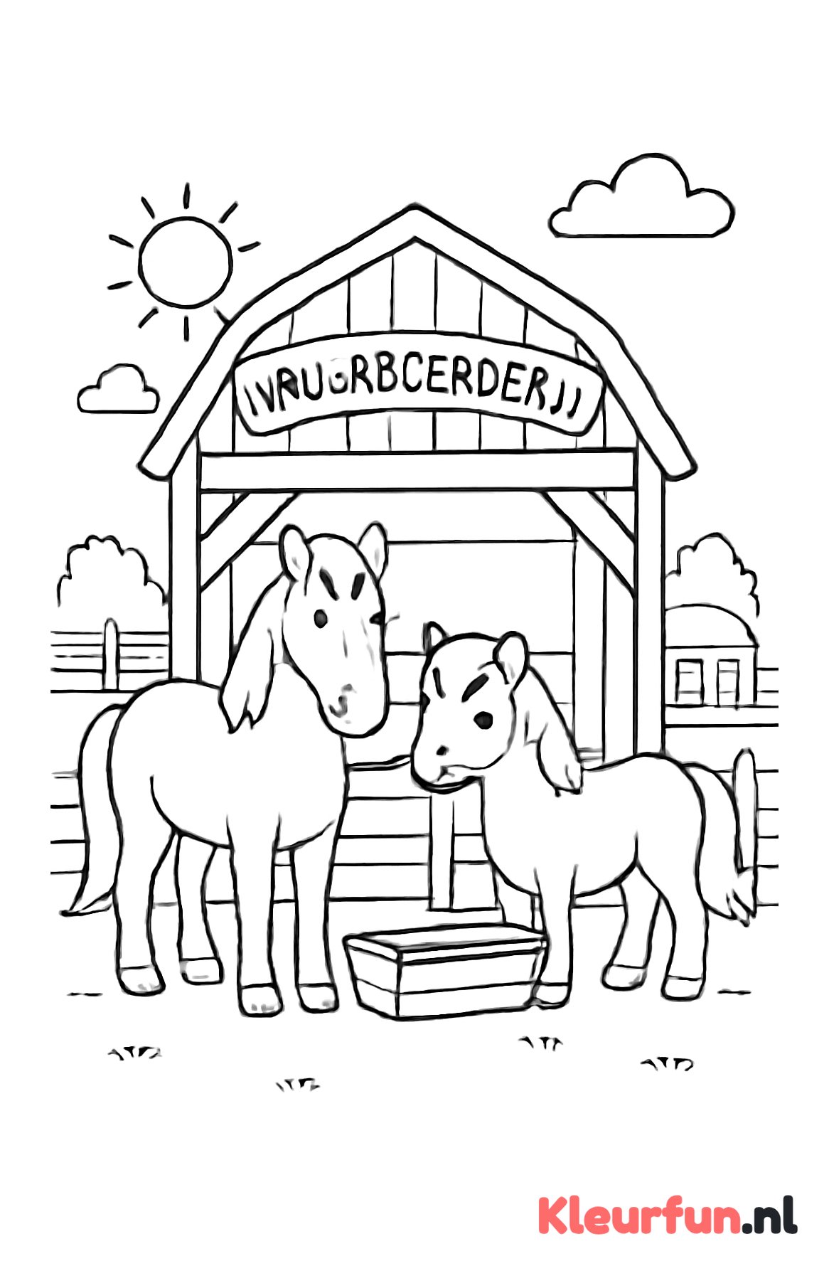 Paard en pony in de stal