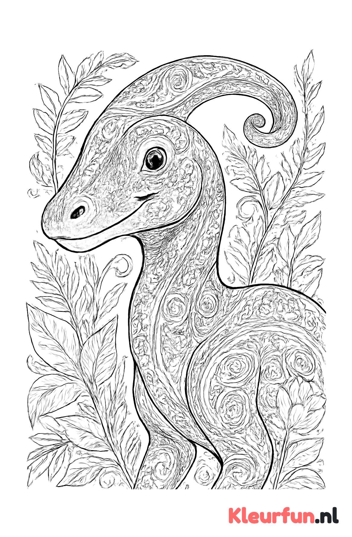 Glimlachende parasaurolophus met patronen