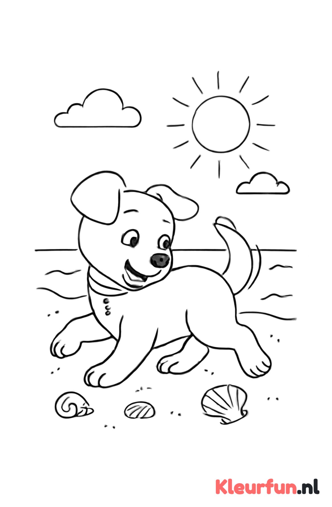 Puppy rent achter staart