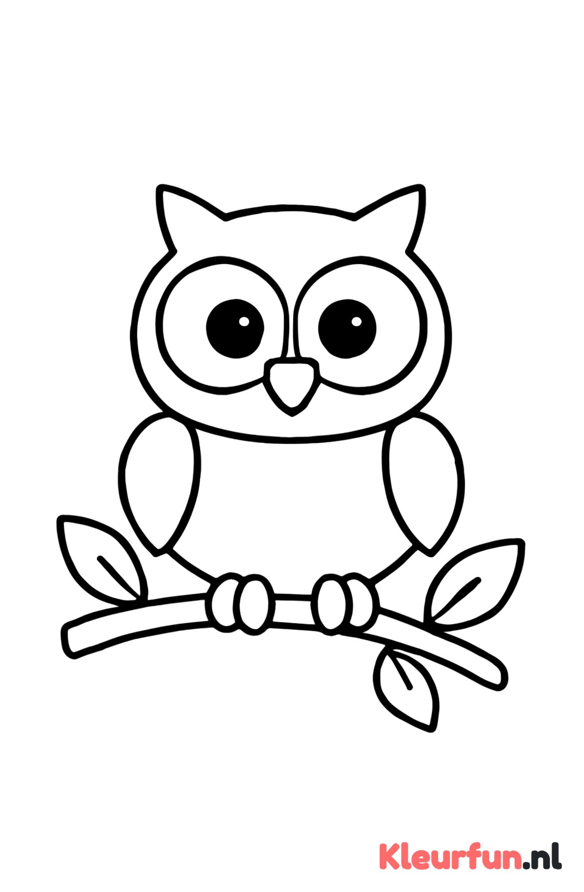 Ronde vogel op tak