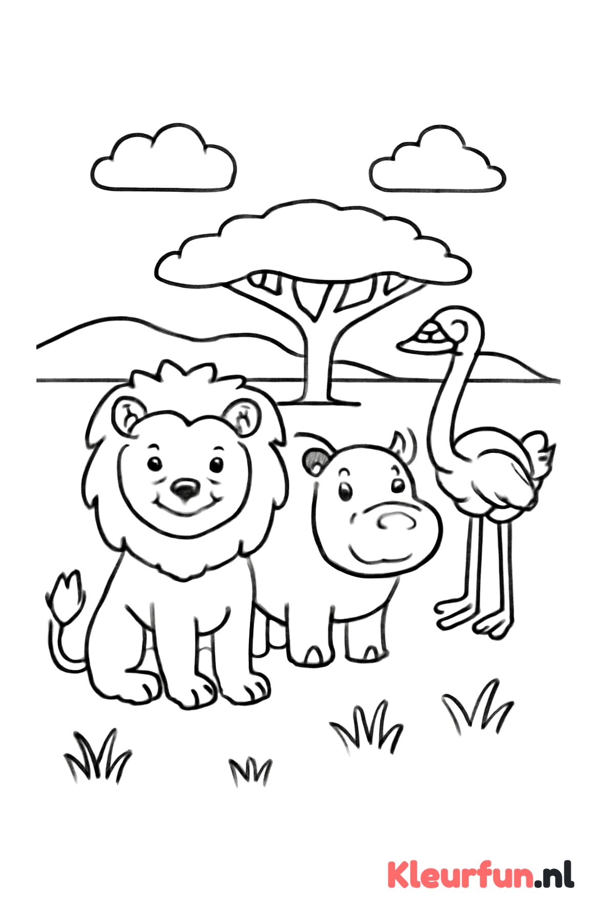 Safari dieren in de savanne