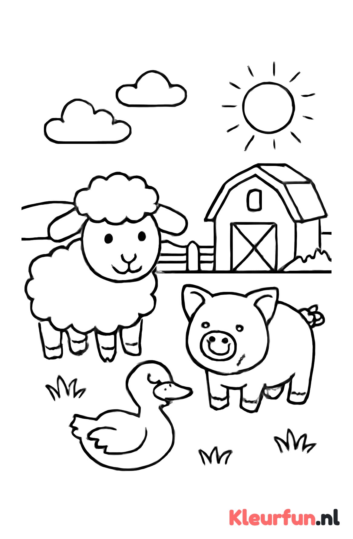 Schaap, varken en eend