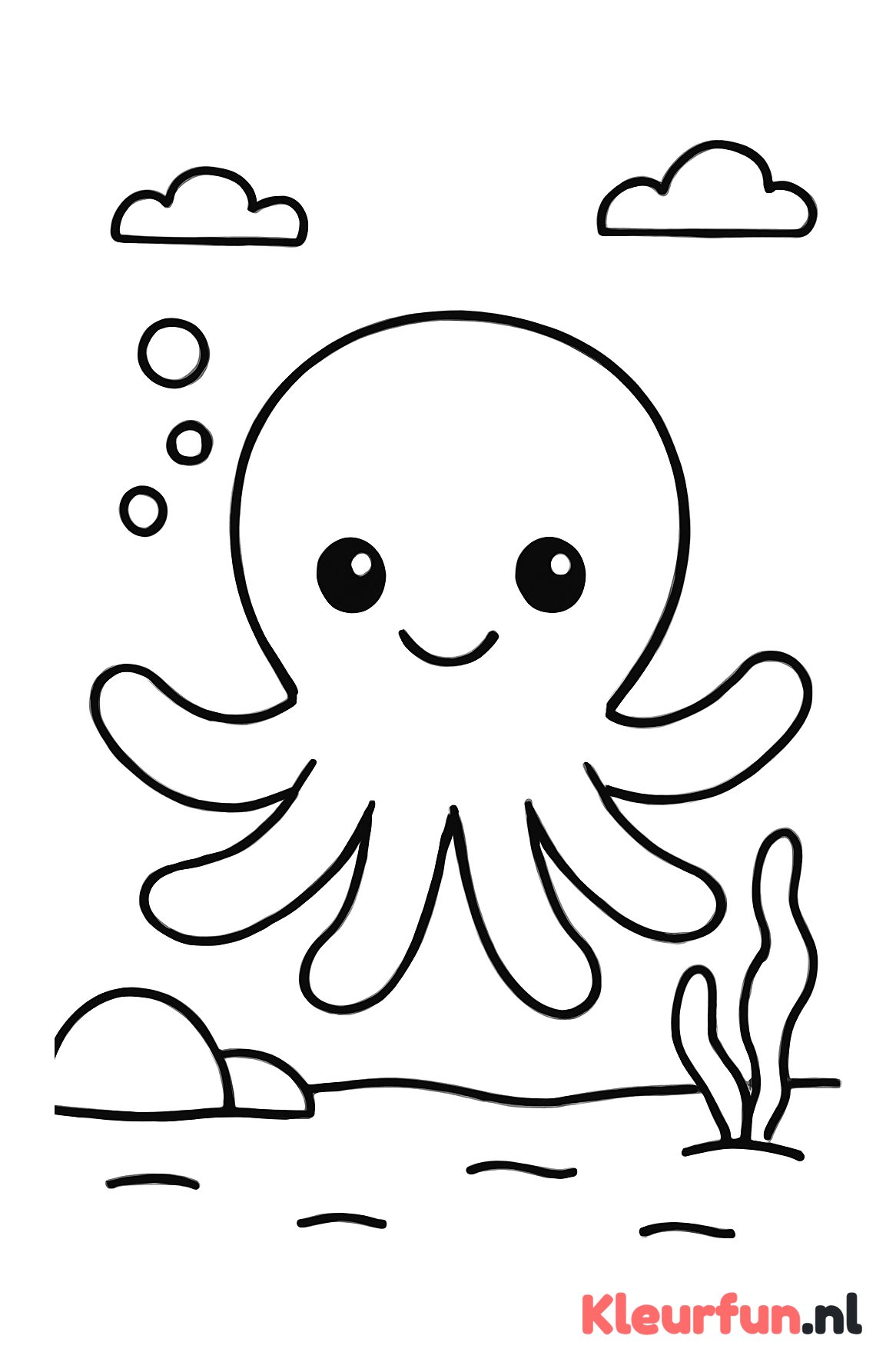 Schattige octopus met grote vormen