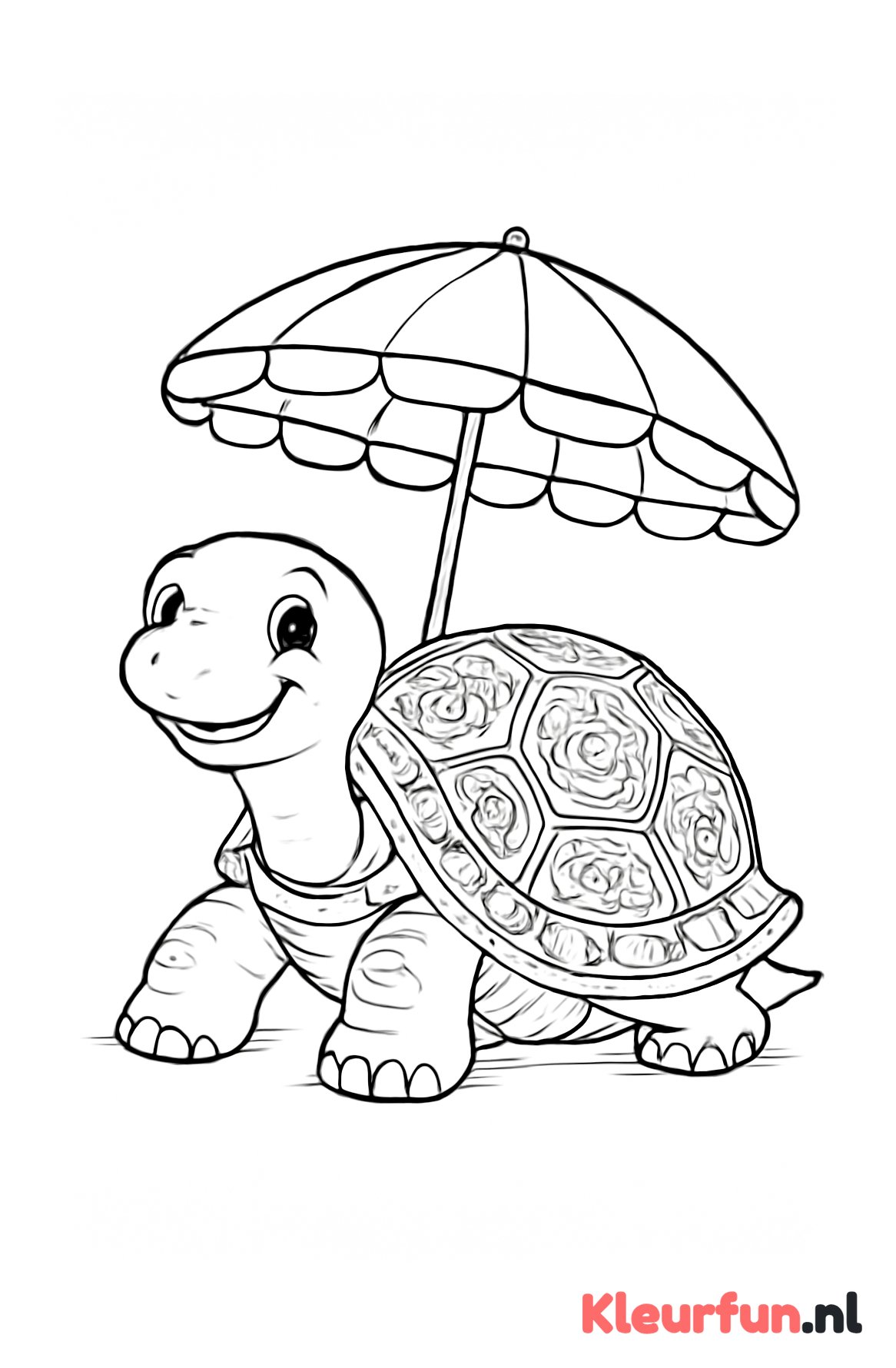 Schildpad onder zonnekap