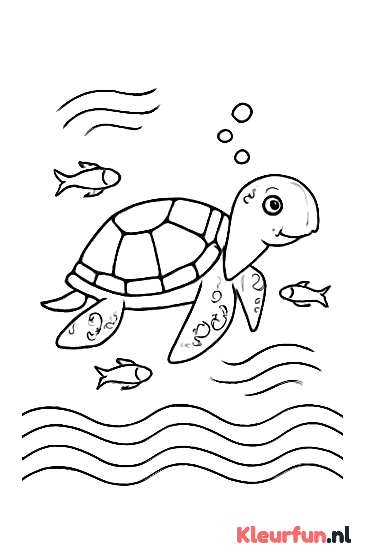 Schildpad zwemt in het water