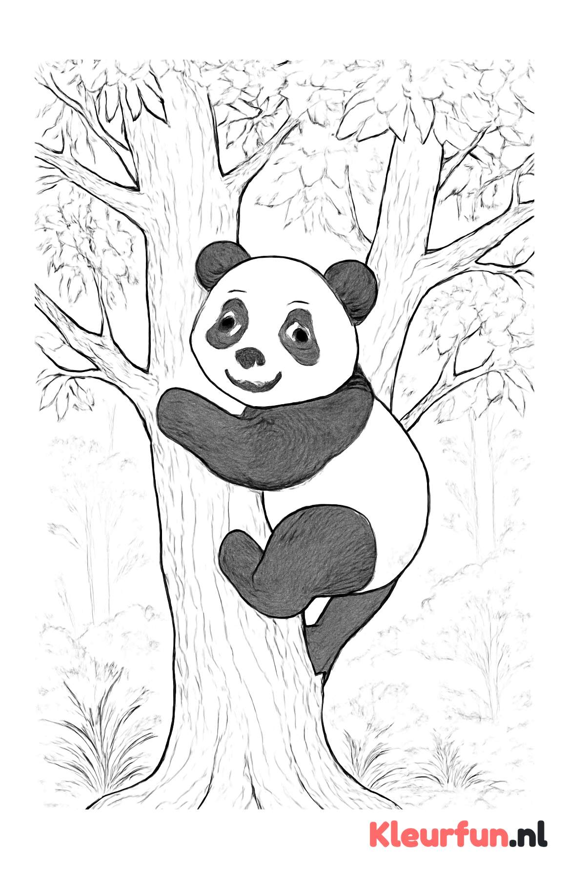 Speelse Panda Klimt in een Boom