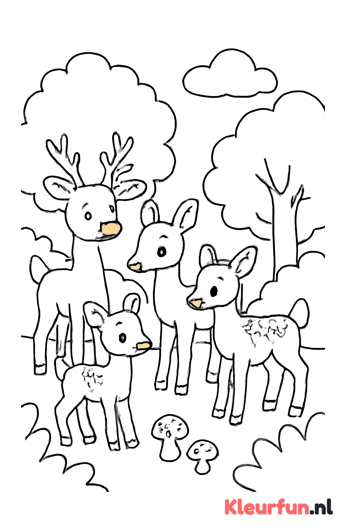 Speelse reeën in het bos