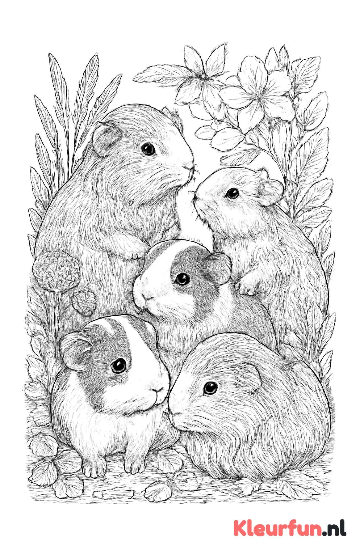 Meerdere spelende cavia's