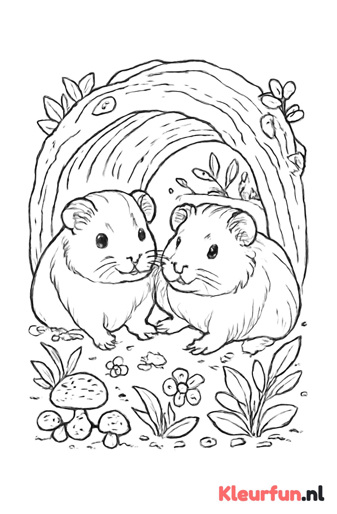Spelende cavia’s samen