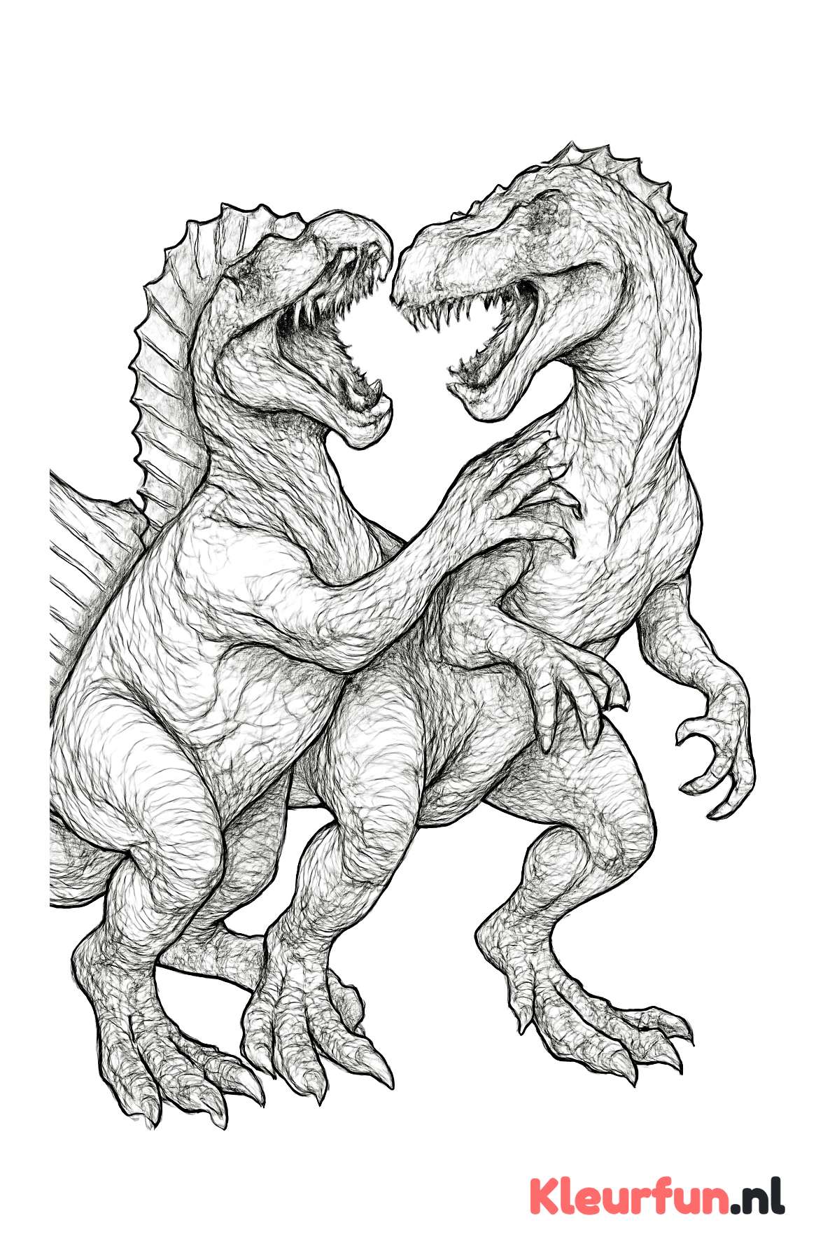 Spinosaurus gevecht tussen twee dinosaurussen