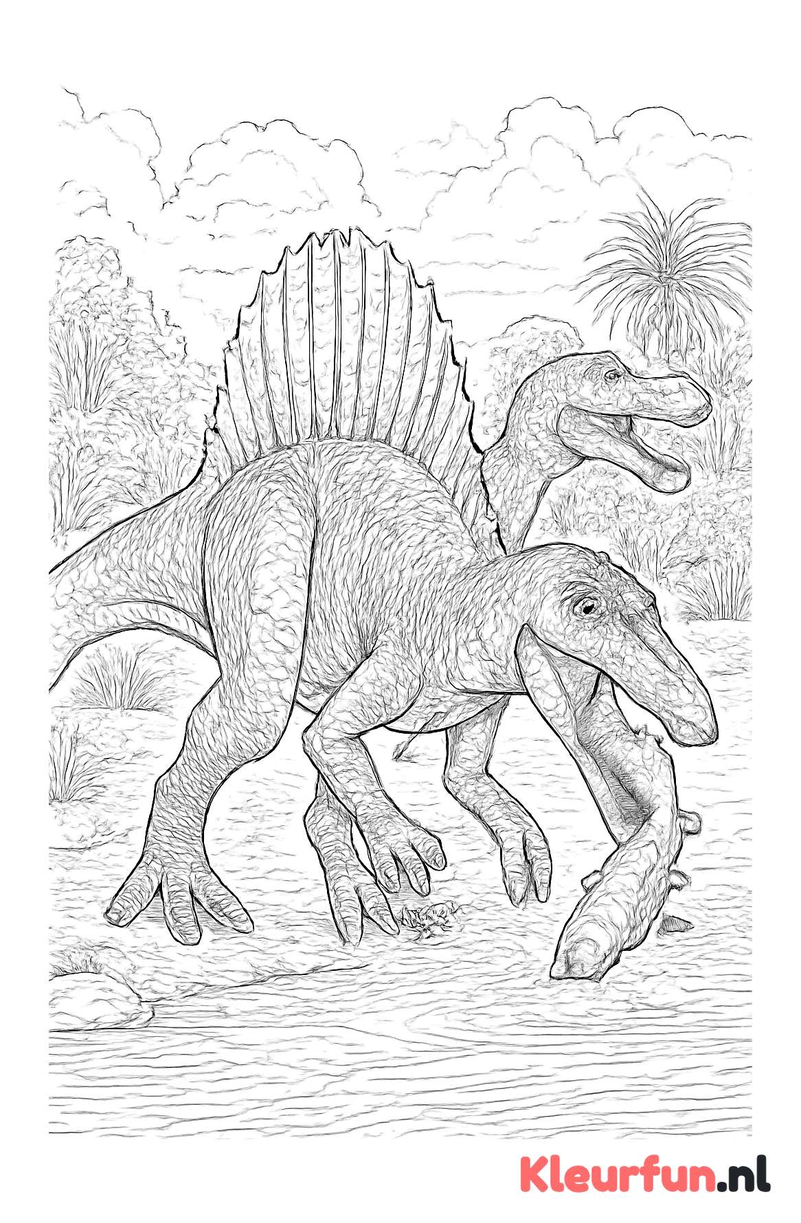 Spinosaurus op jacht