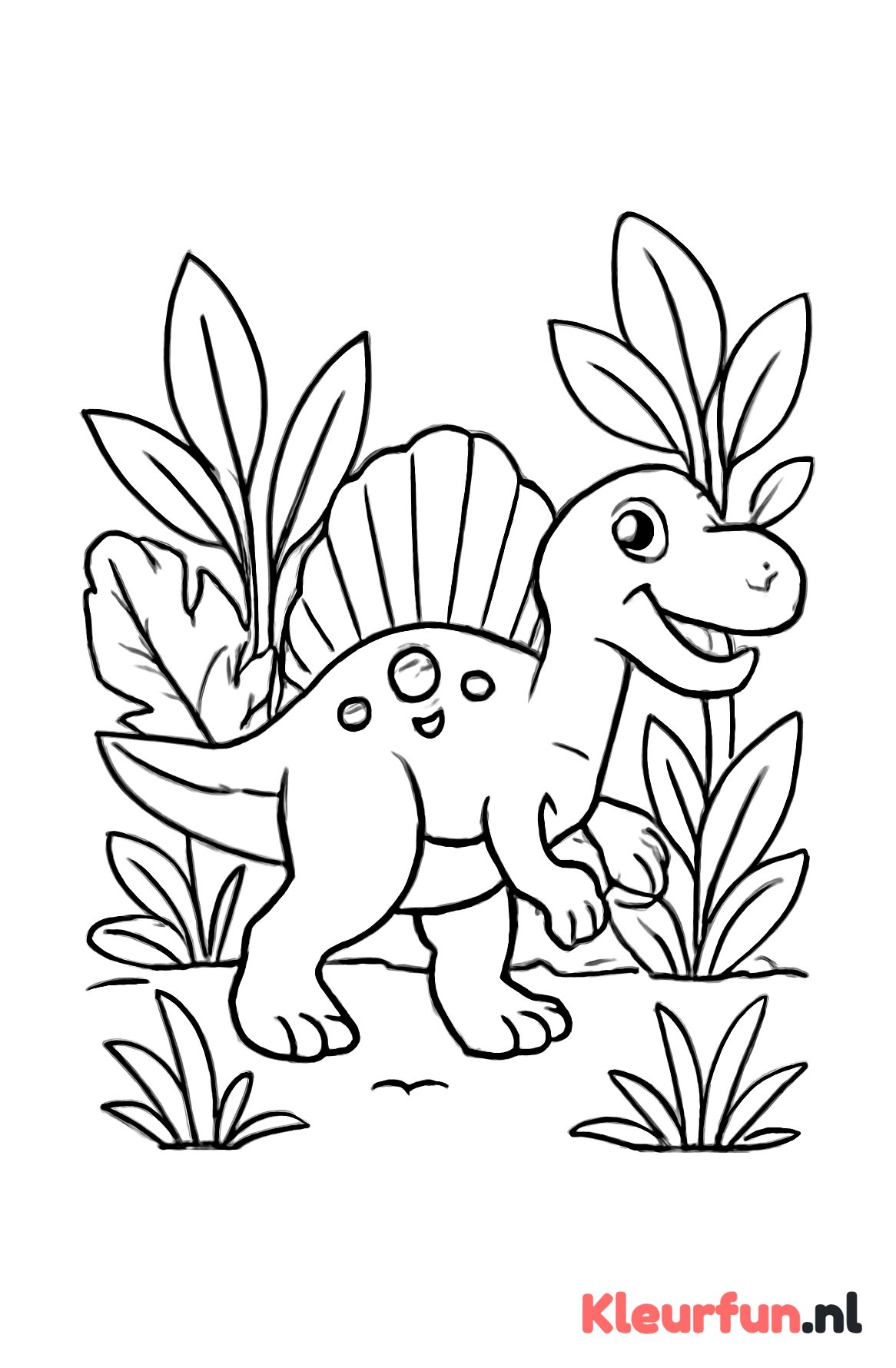Spinosaurus tussen Planten