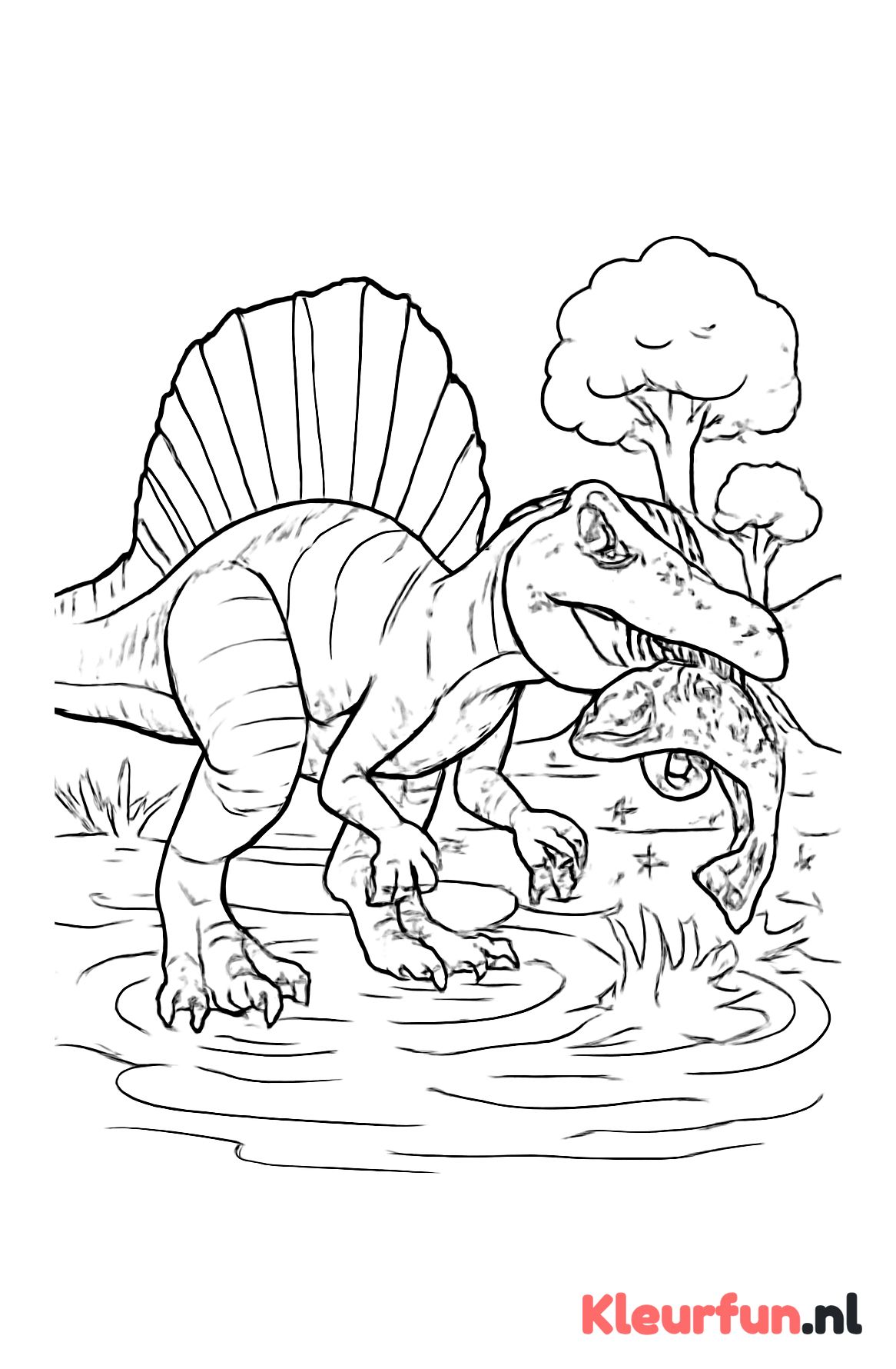 Spinosaurus vangt vis