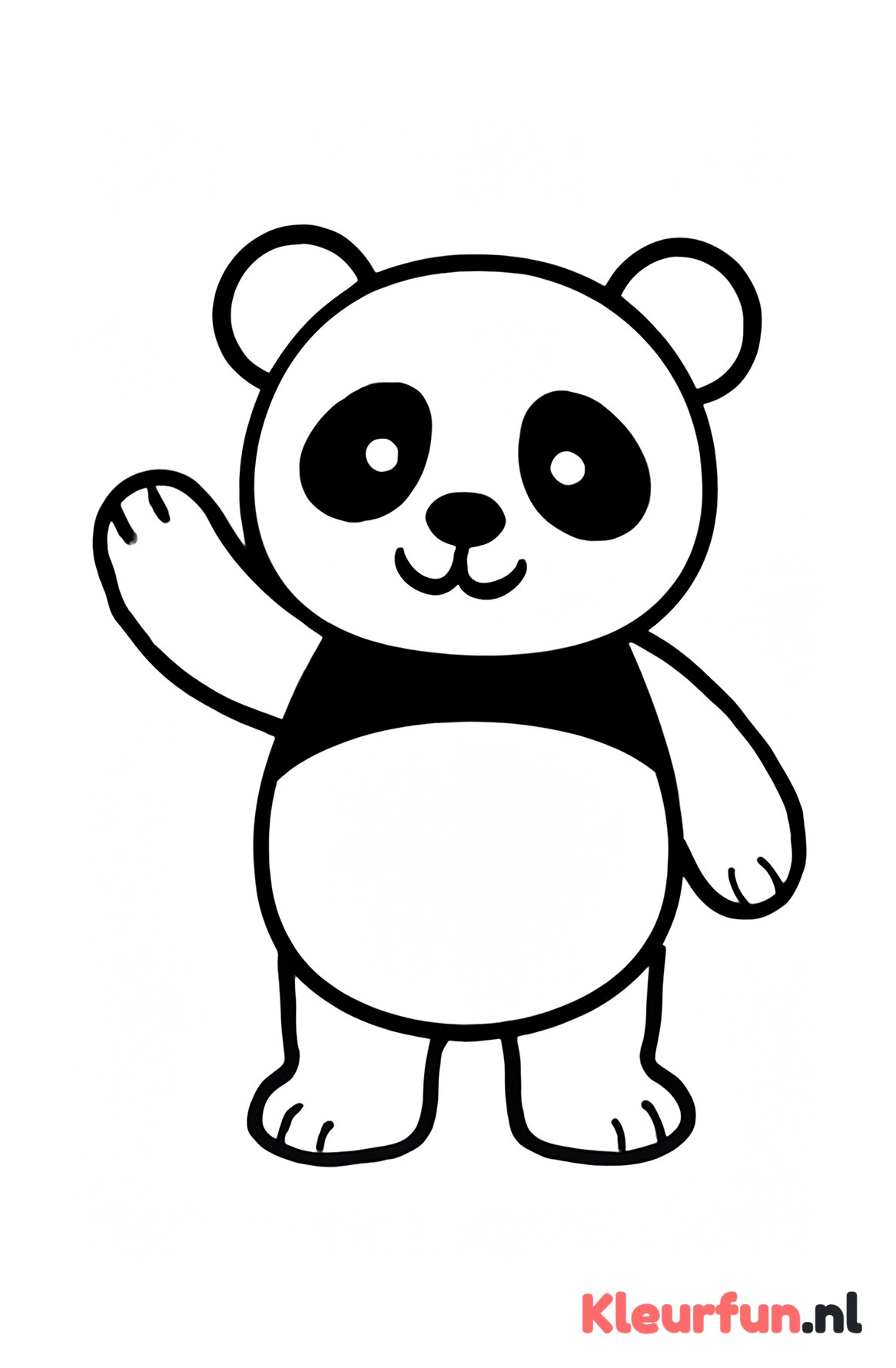 Staande panda die zwaait