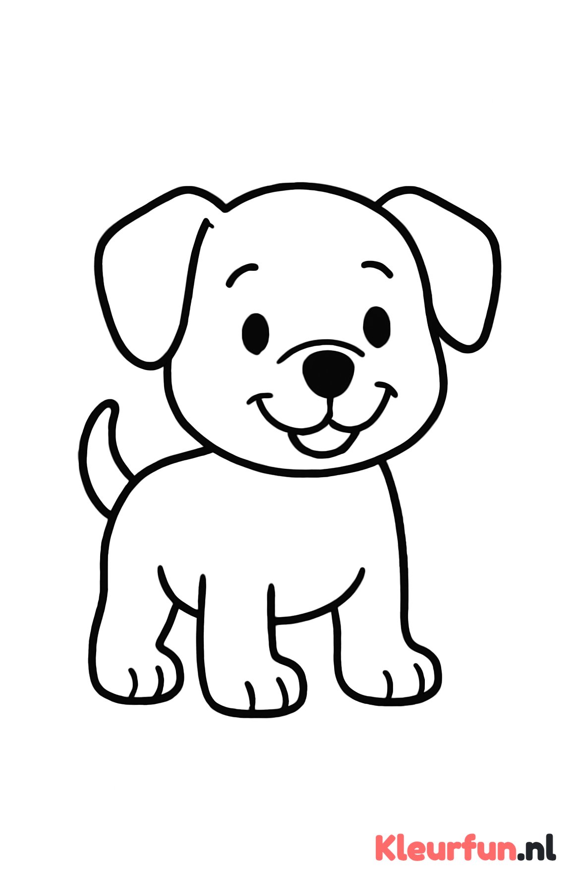Staande puppy, simpel ontwerp