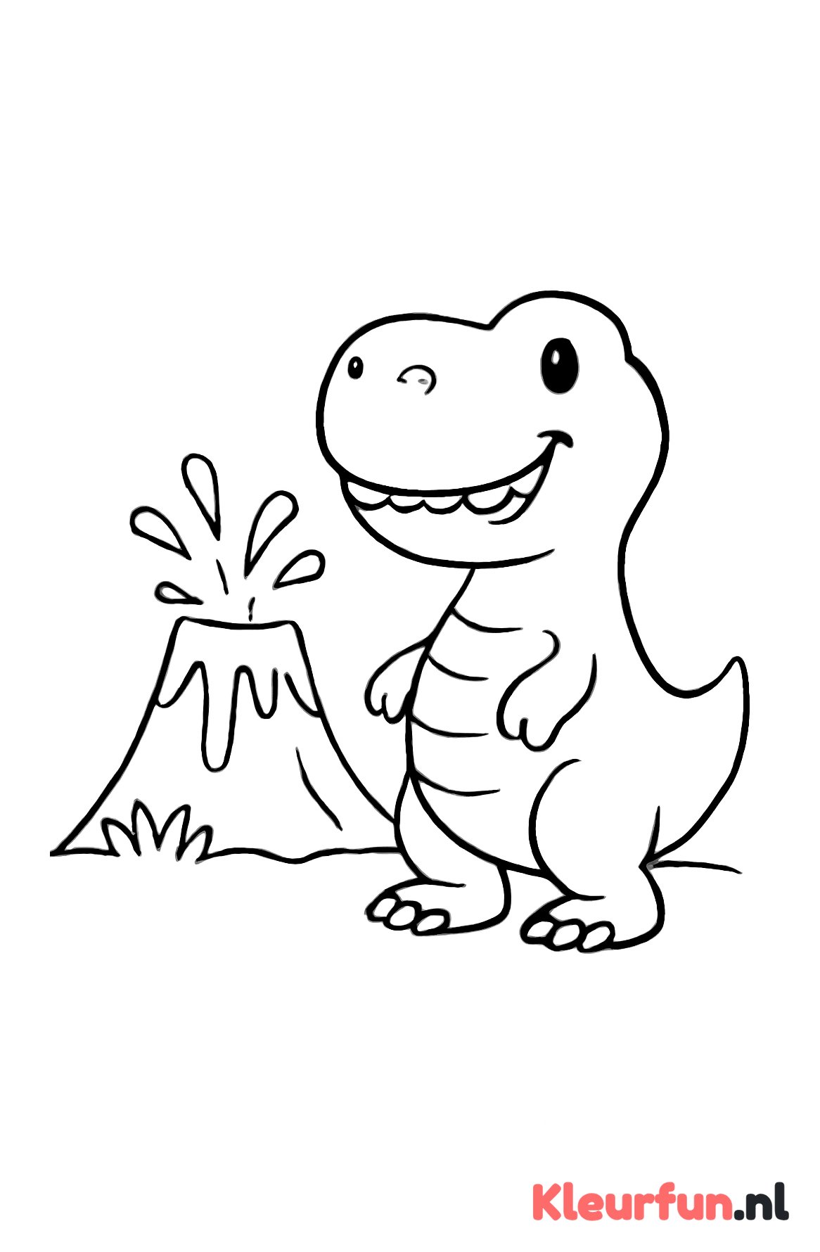 T-Rex bij de vulkaan