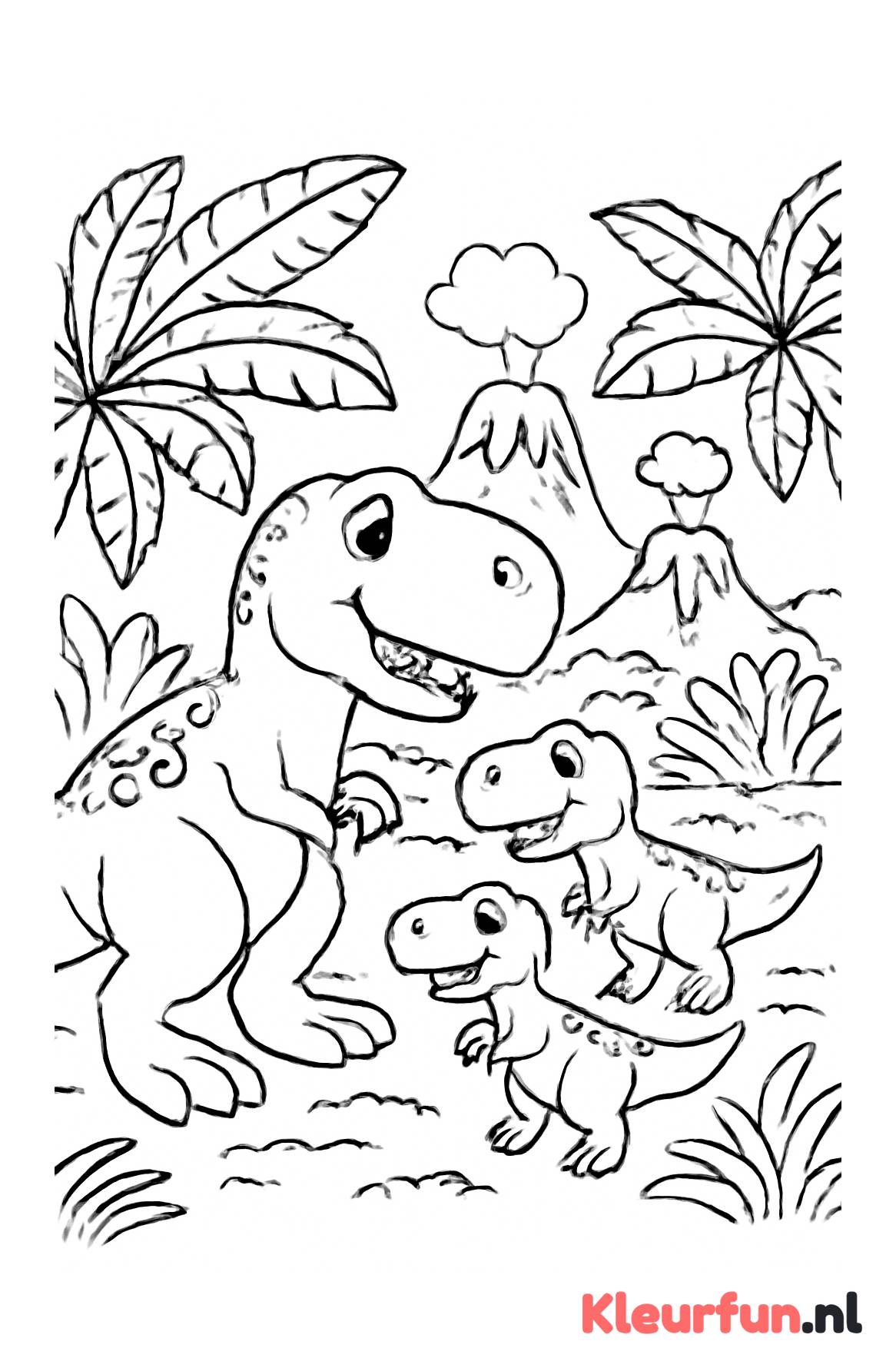 T-Rex groep in landschap