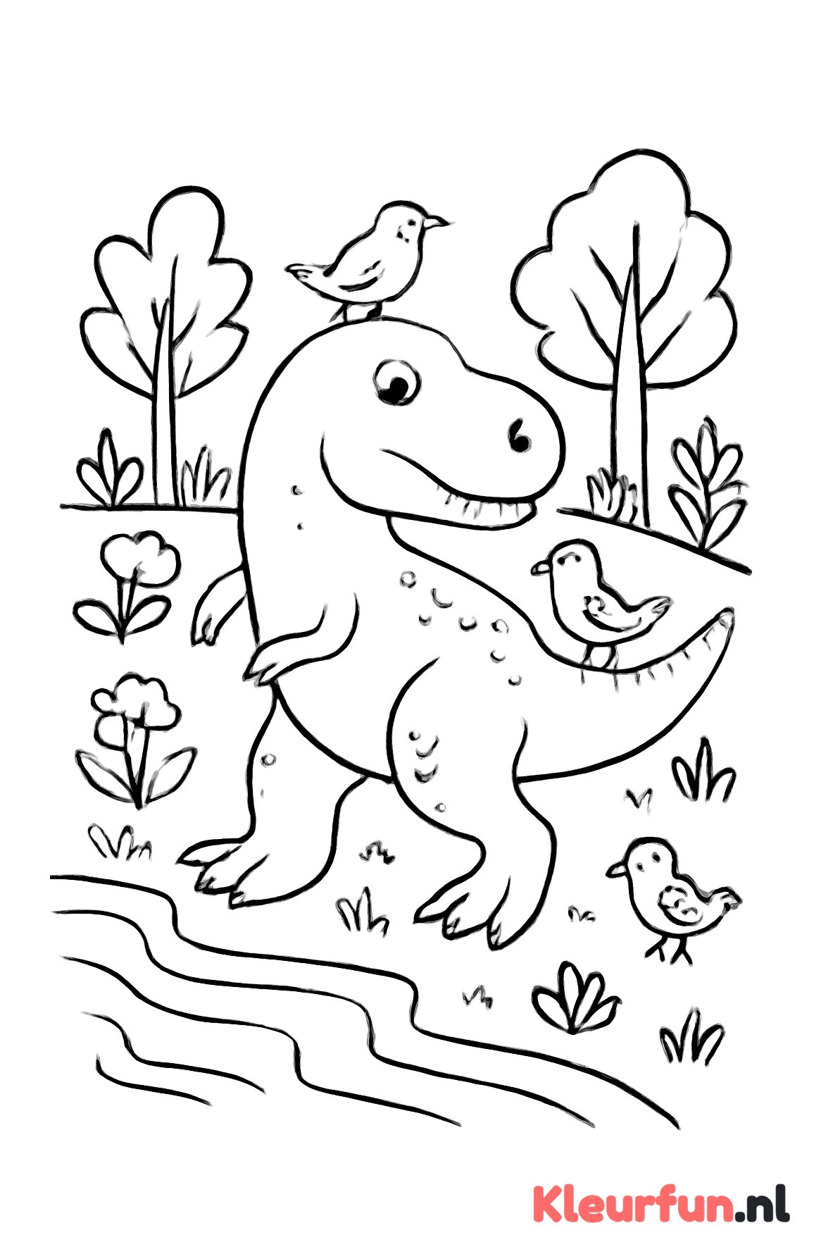 T-Rex bij de rivier