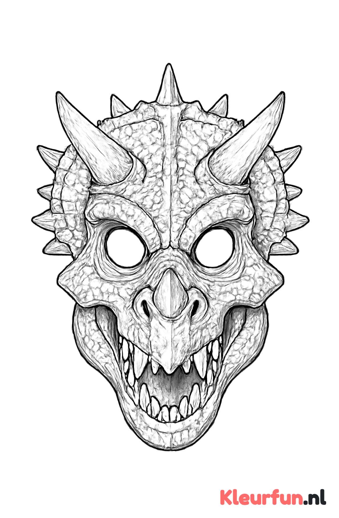 Gemengd dinosaurus masker met T-Rex en Triceratops details