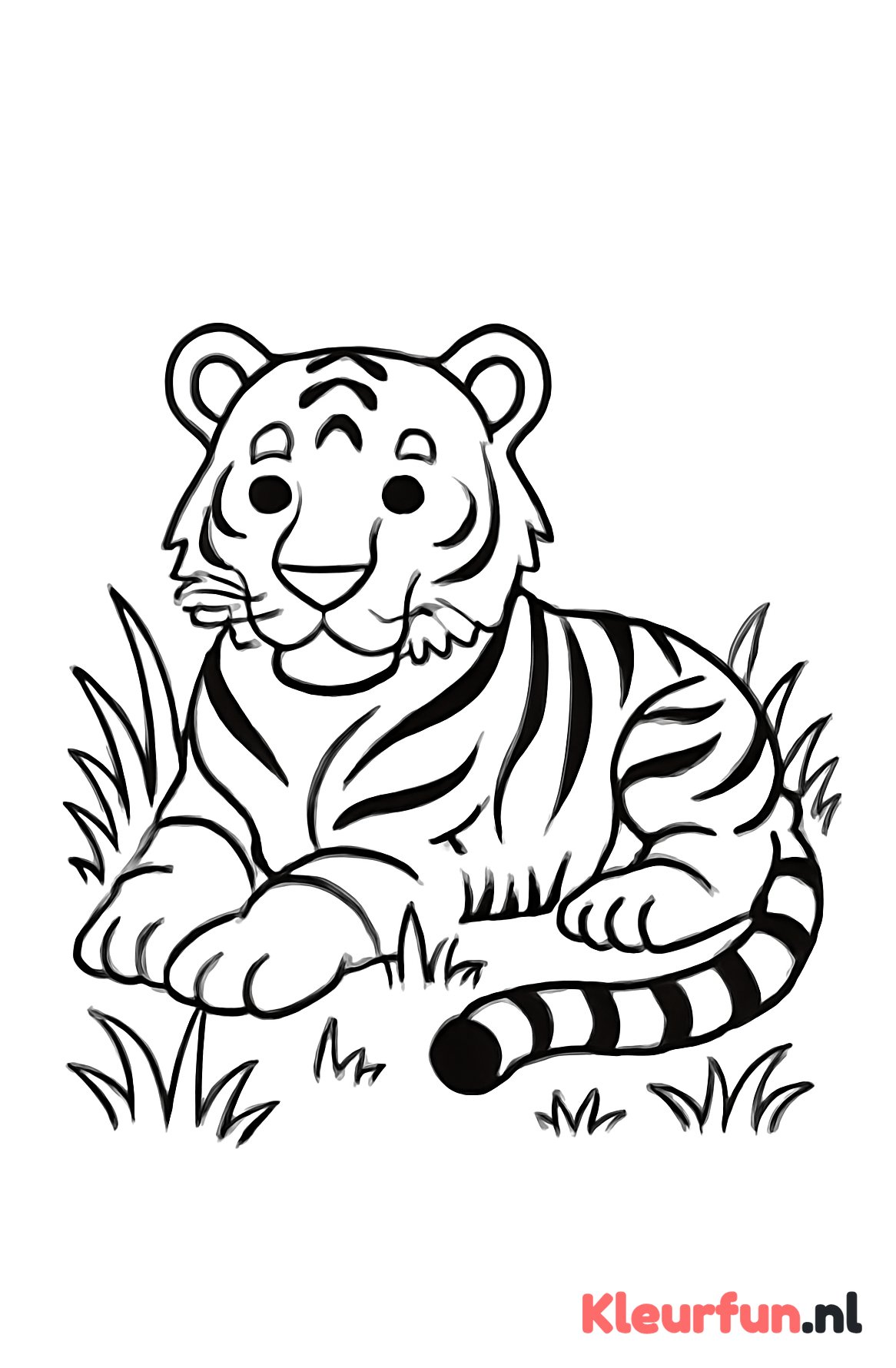 Tijger in het gras