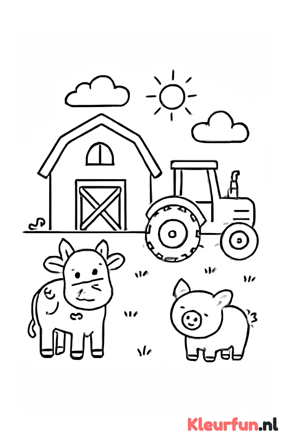 Tractor en boerderijdieren