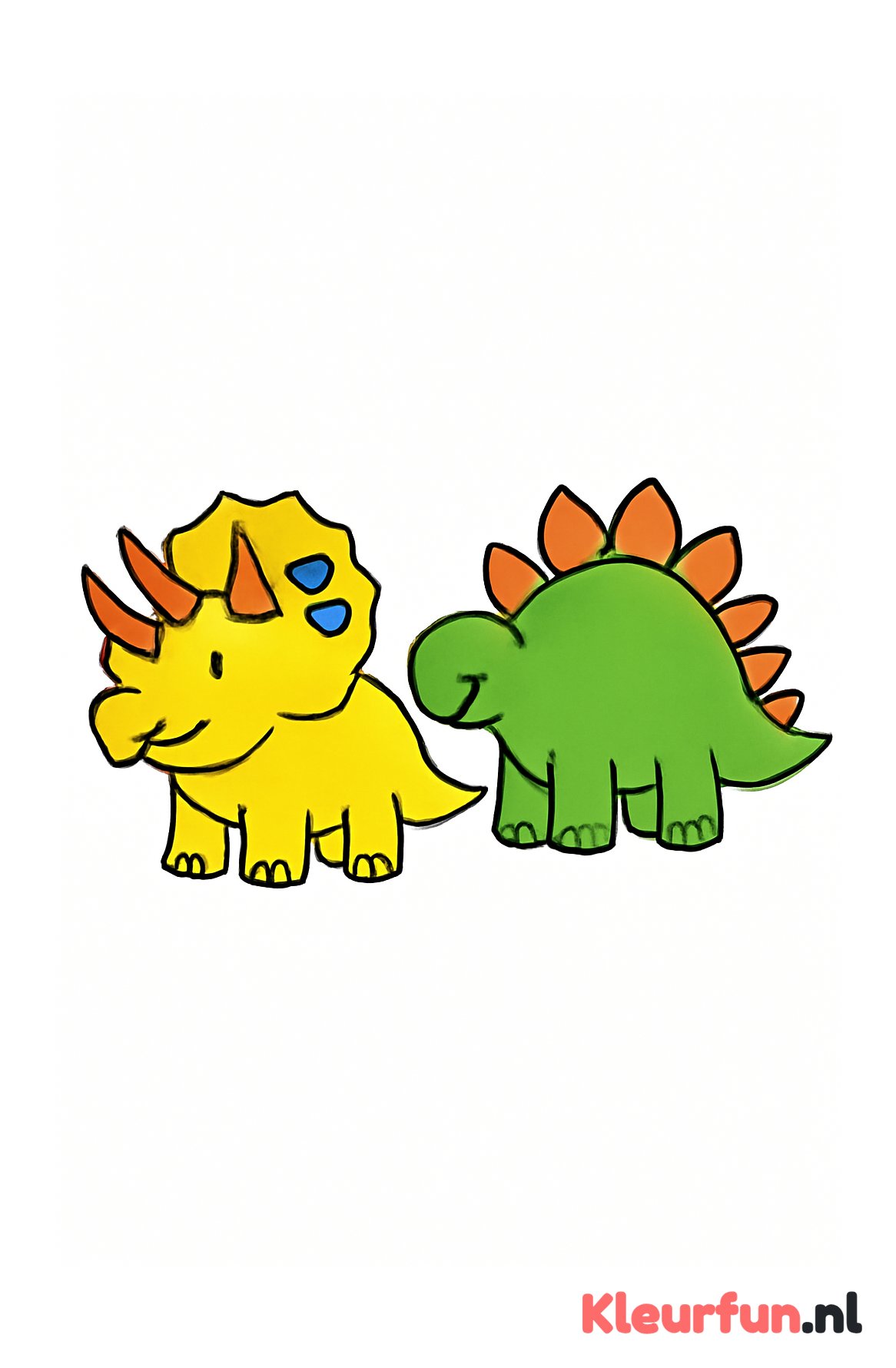 Triceratops en Stegosaurus