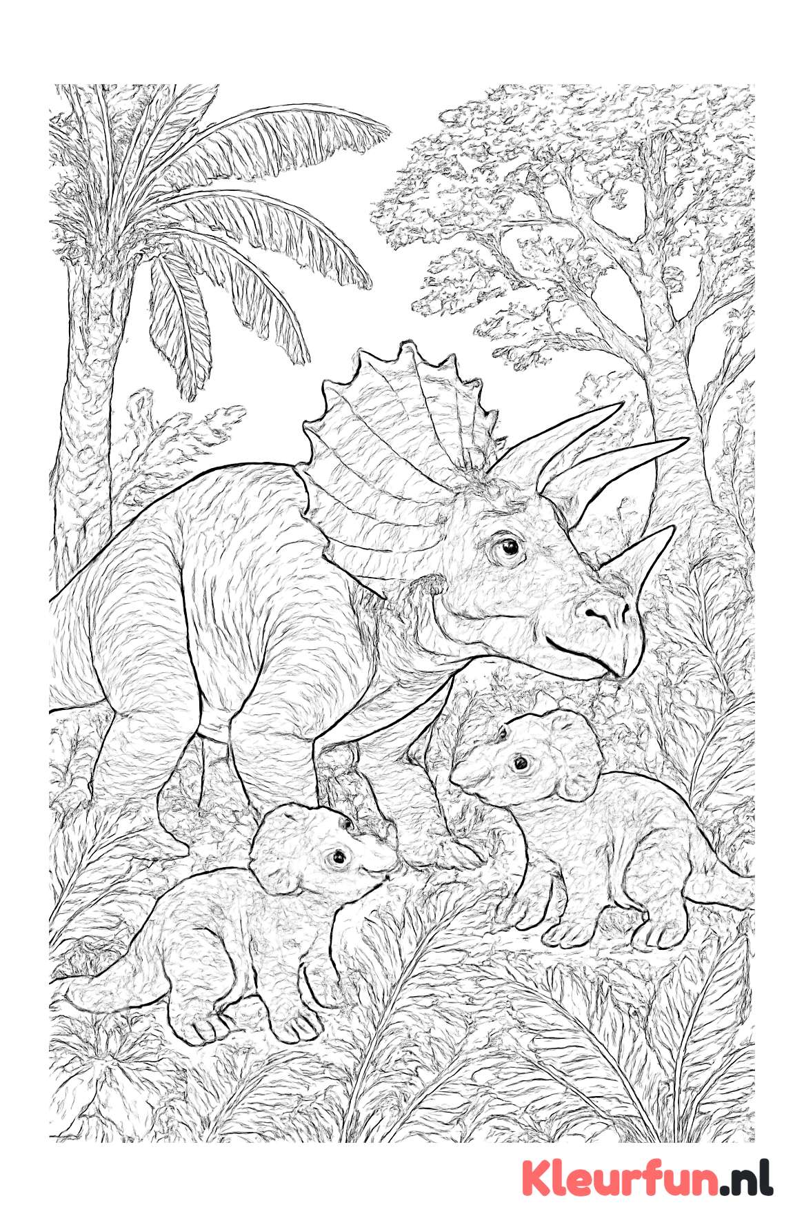 Triceratops Familie in de Prehistorie