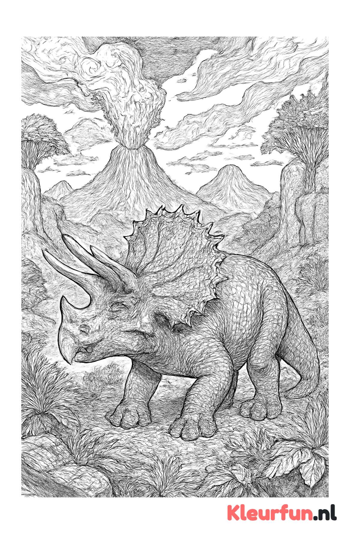 Triceratops in Mystiek Landschap